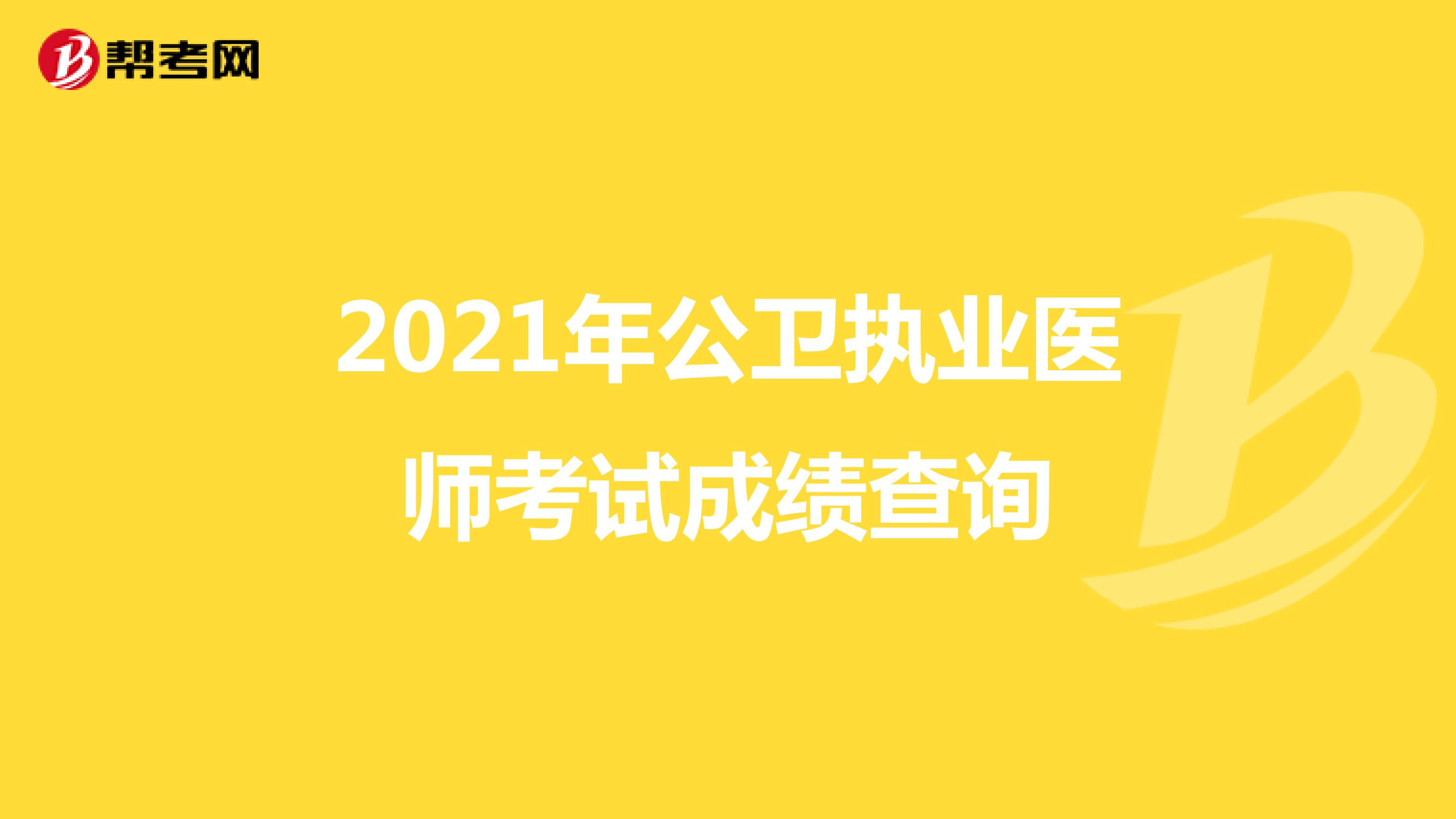 2021年公卫执业医师考试成绩查询