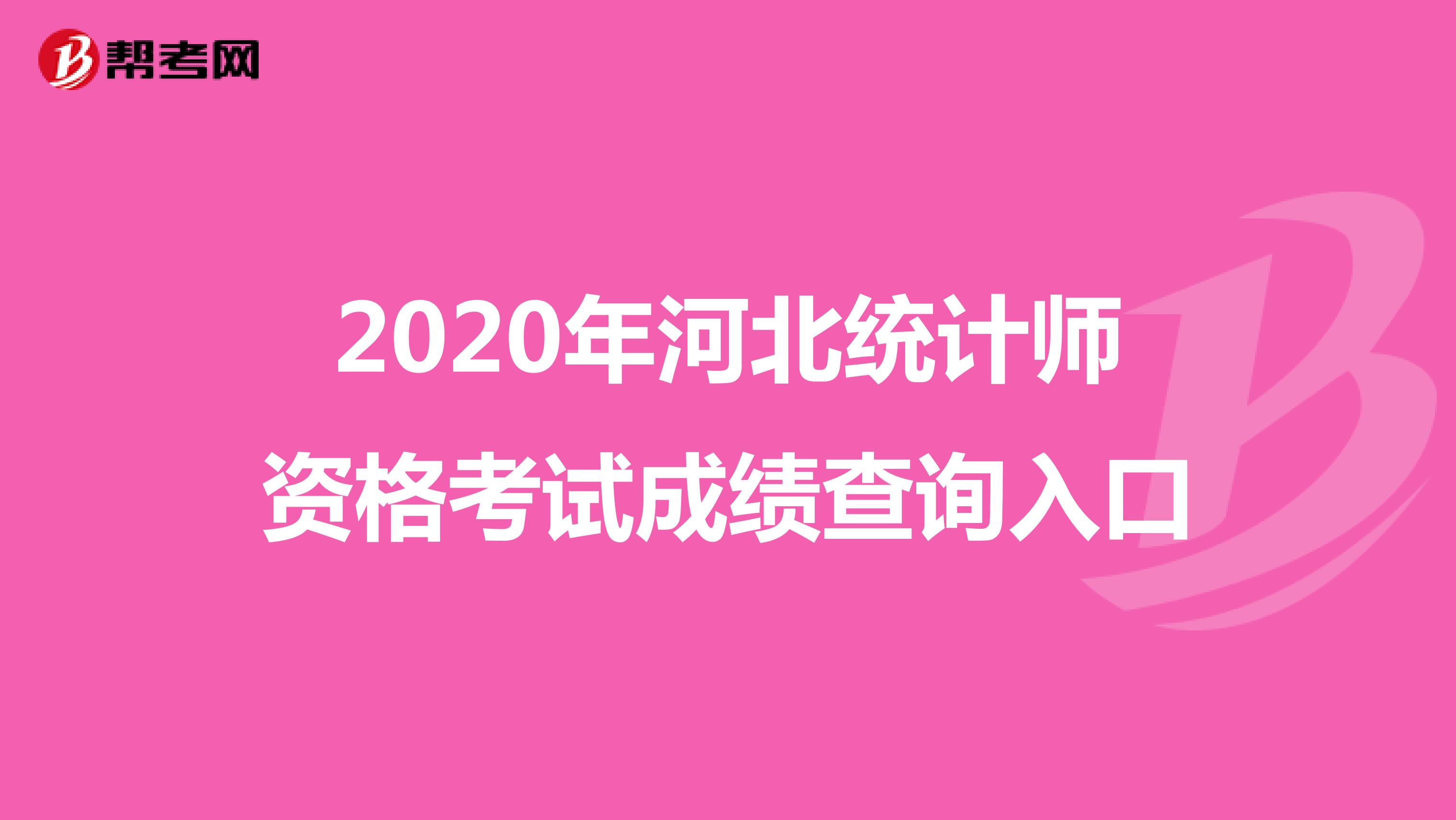 2020年河北統(tǒng)計師資格考試成績查詢?nèi)肟? align=