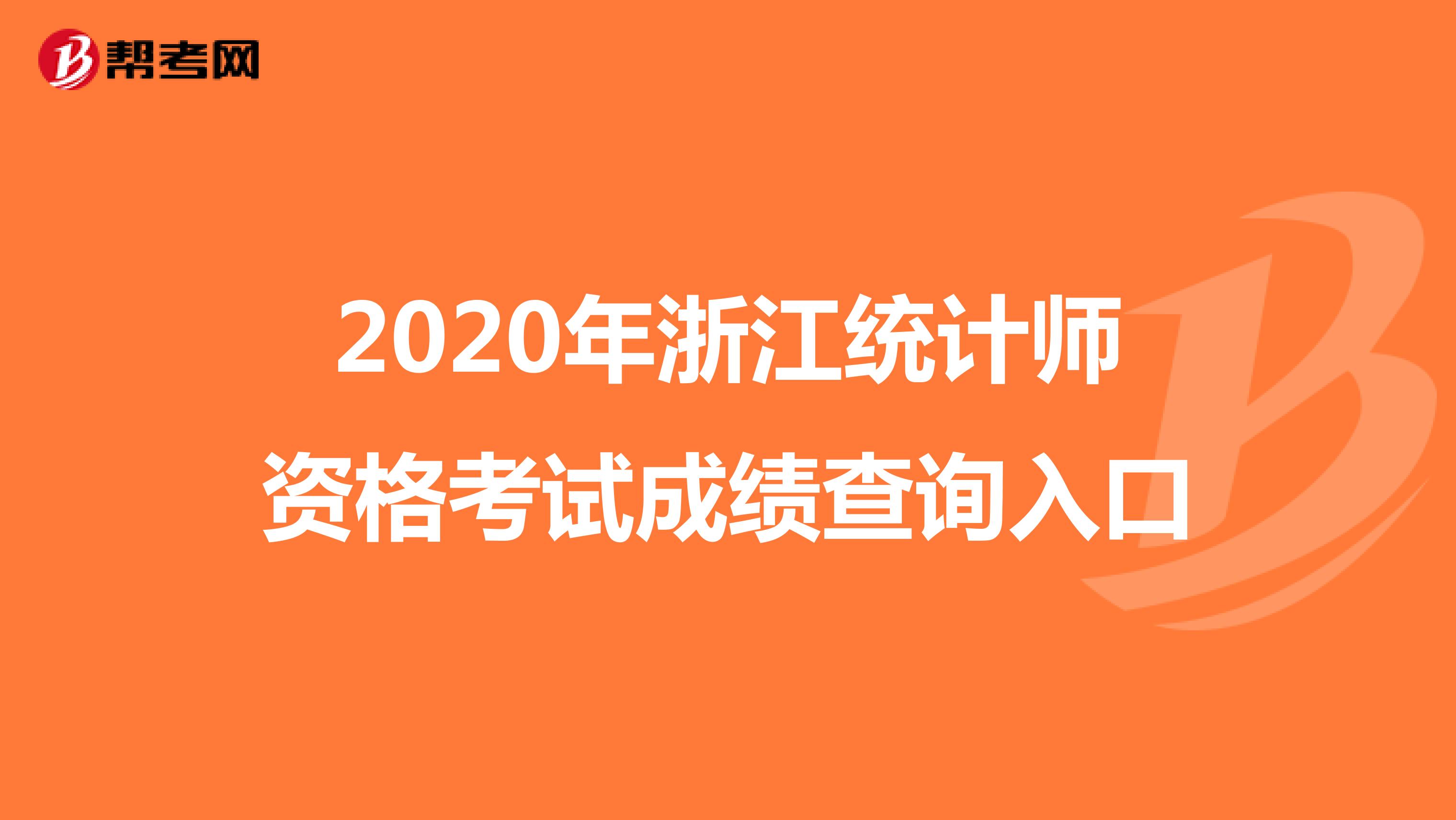 2020年浙江統計師資格考試成績查詢入口