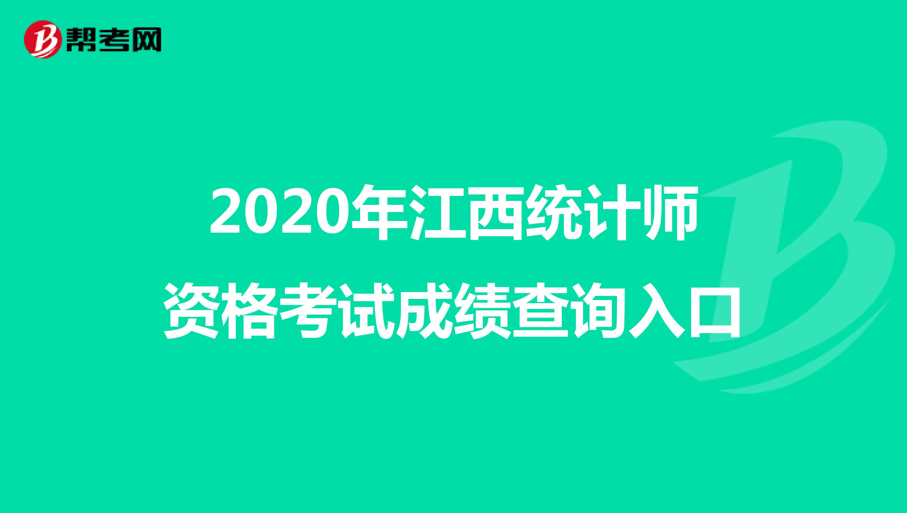 2020年江西统计师资格考试成绩查询入口