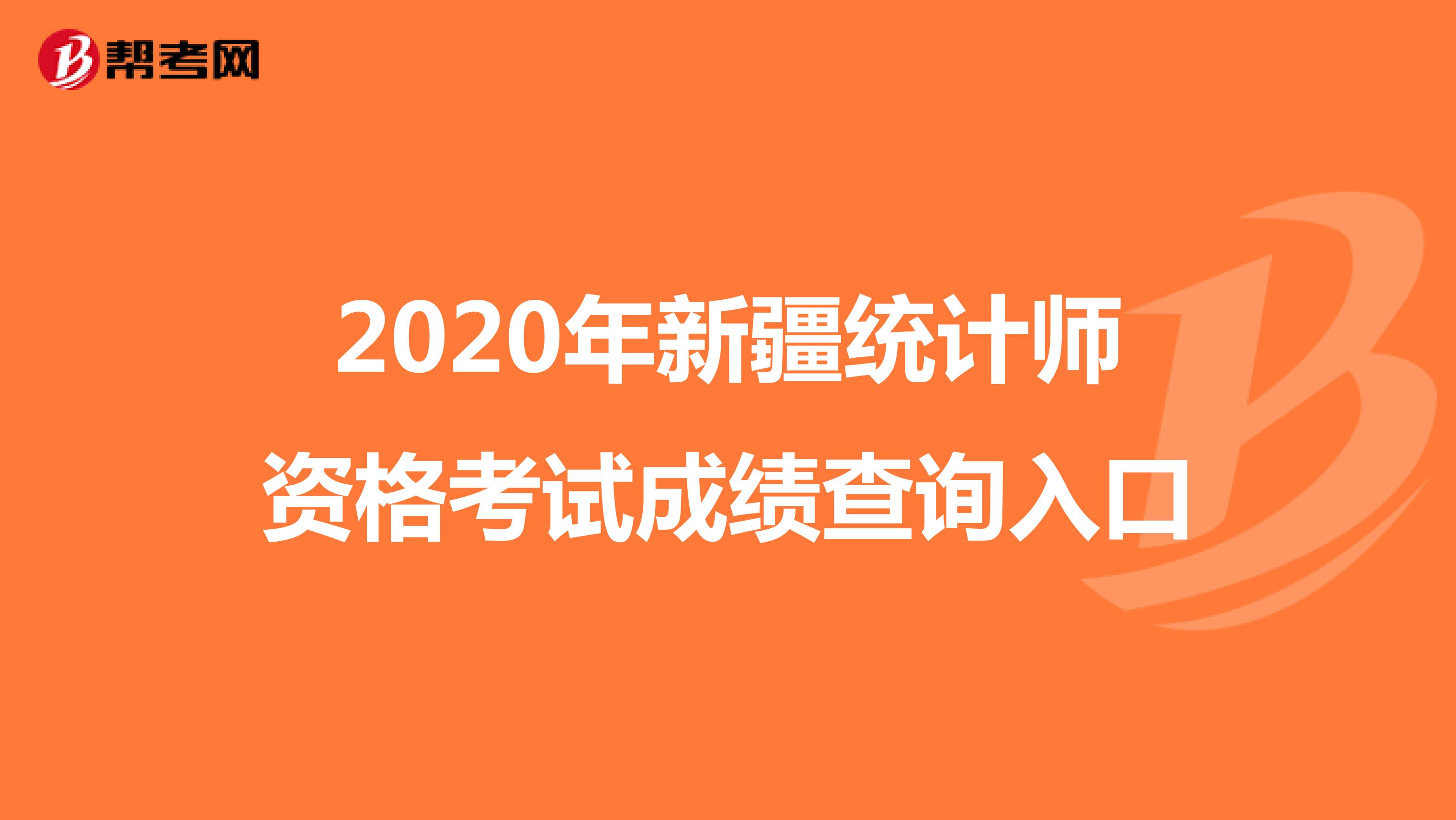 2020年新疆统计师资格考试成绩查询入口