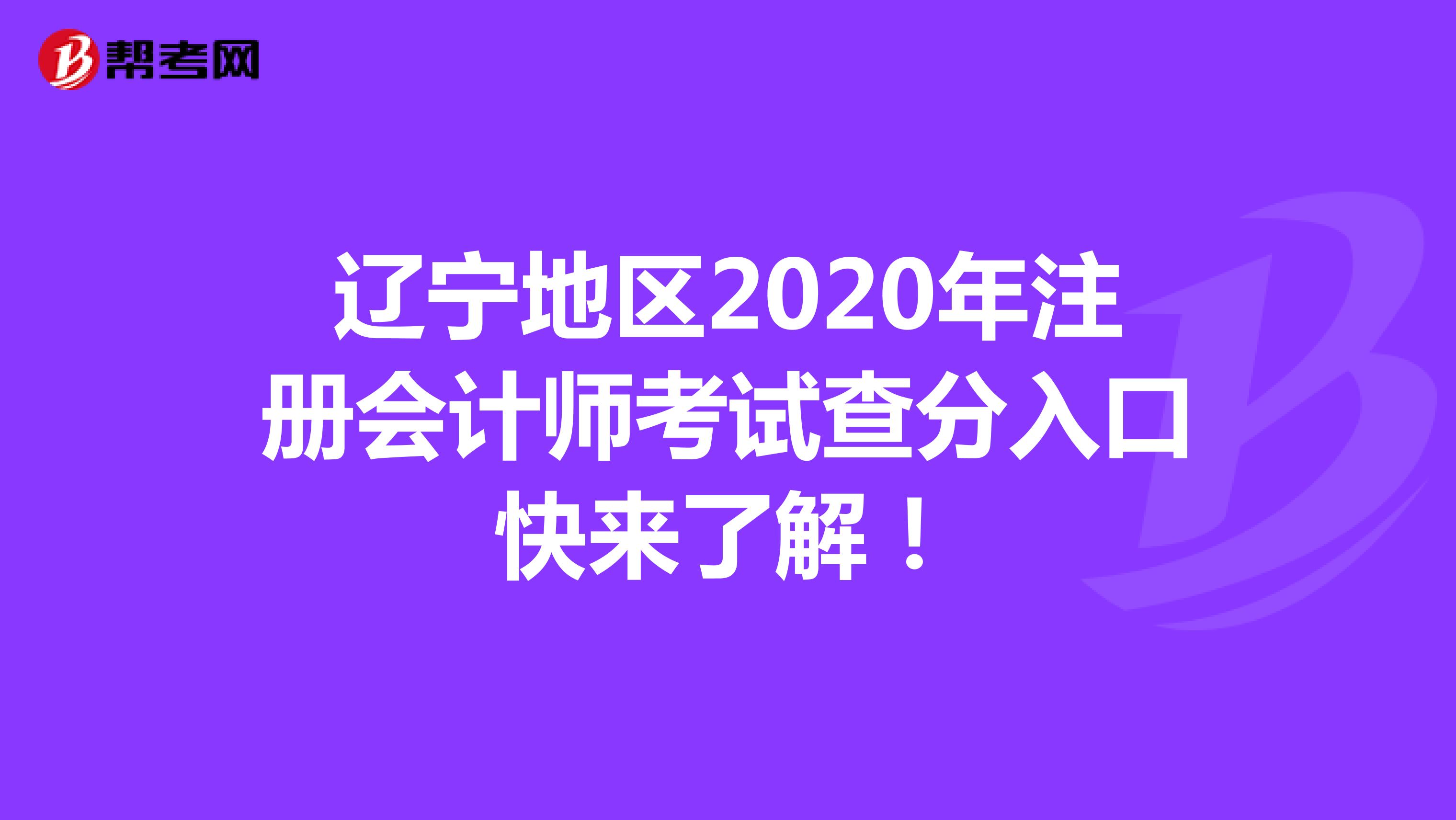 遼寧地區(qū)2020年注冊會計師考試查分入口快來了解!