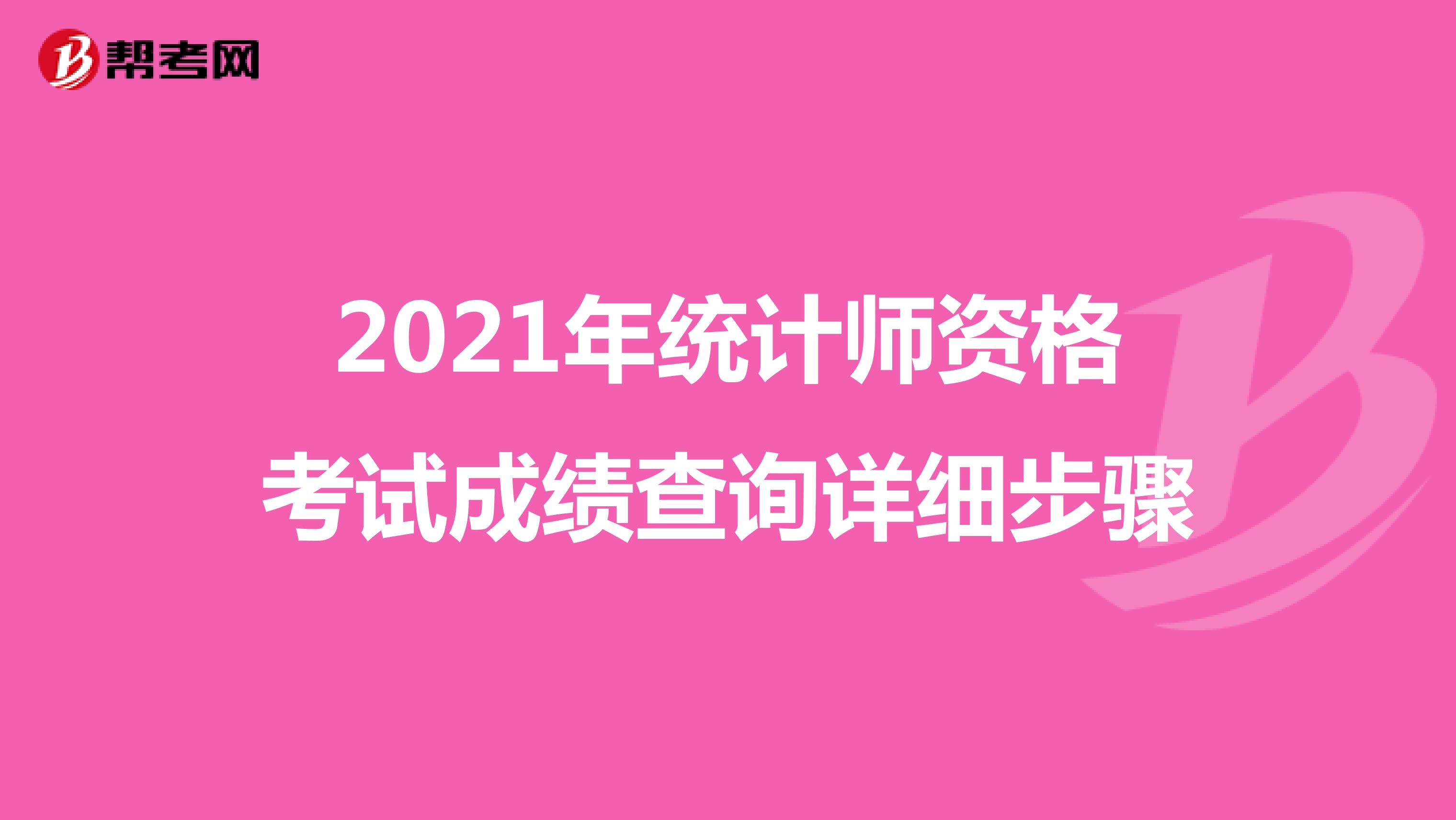 2021年统计师资格考试成绩查询详细步骤