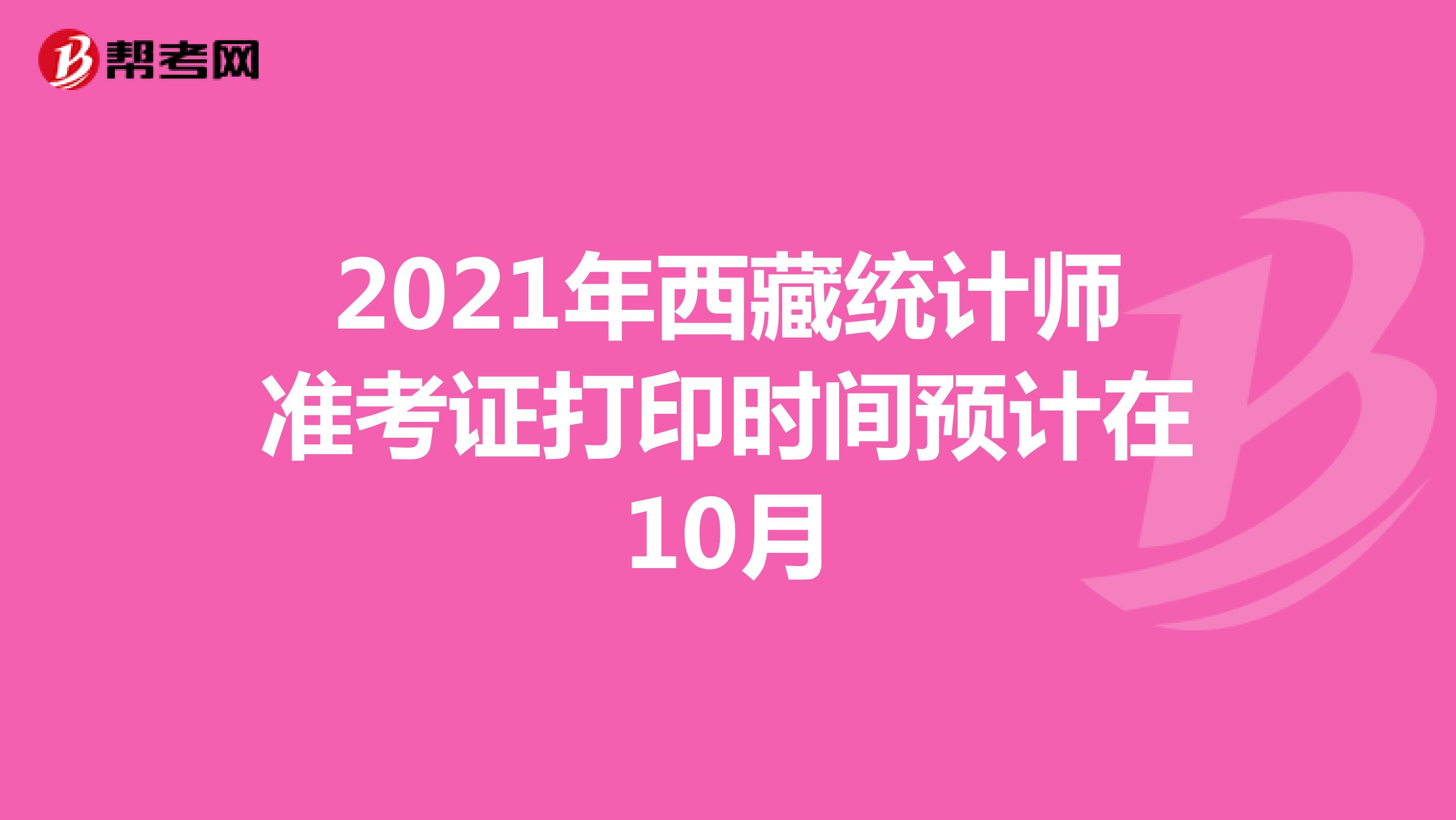 2021年西藏统计师准考证打印时间预计在10月