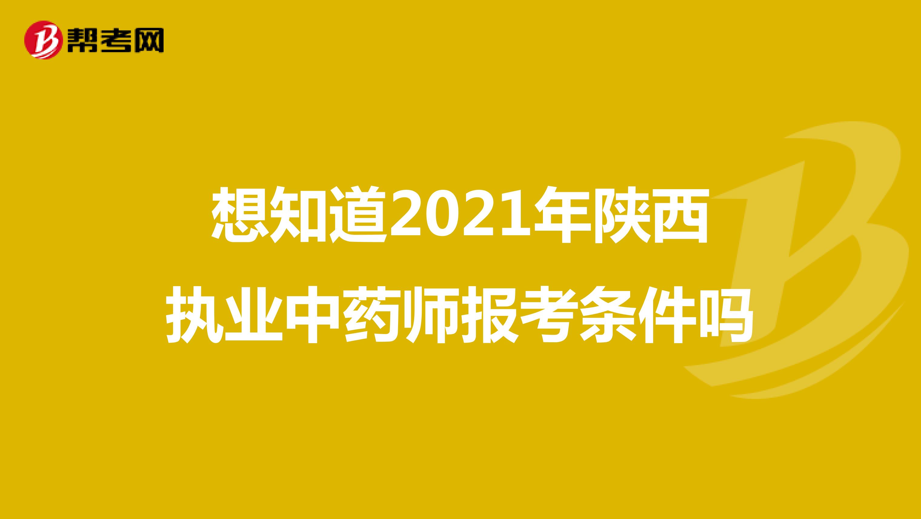 想知道2021年陕西执业中药师报考条件吗