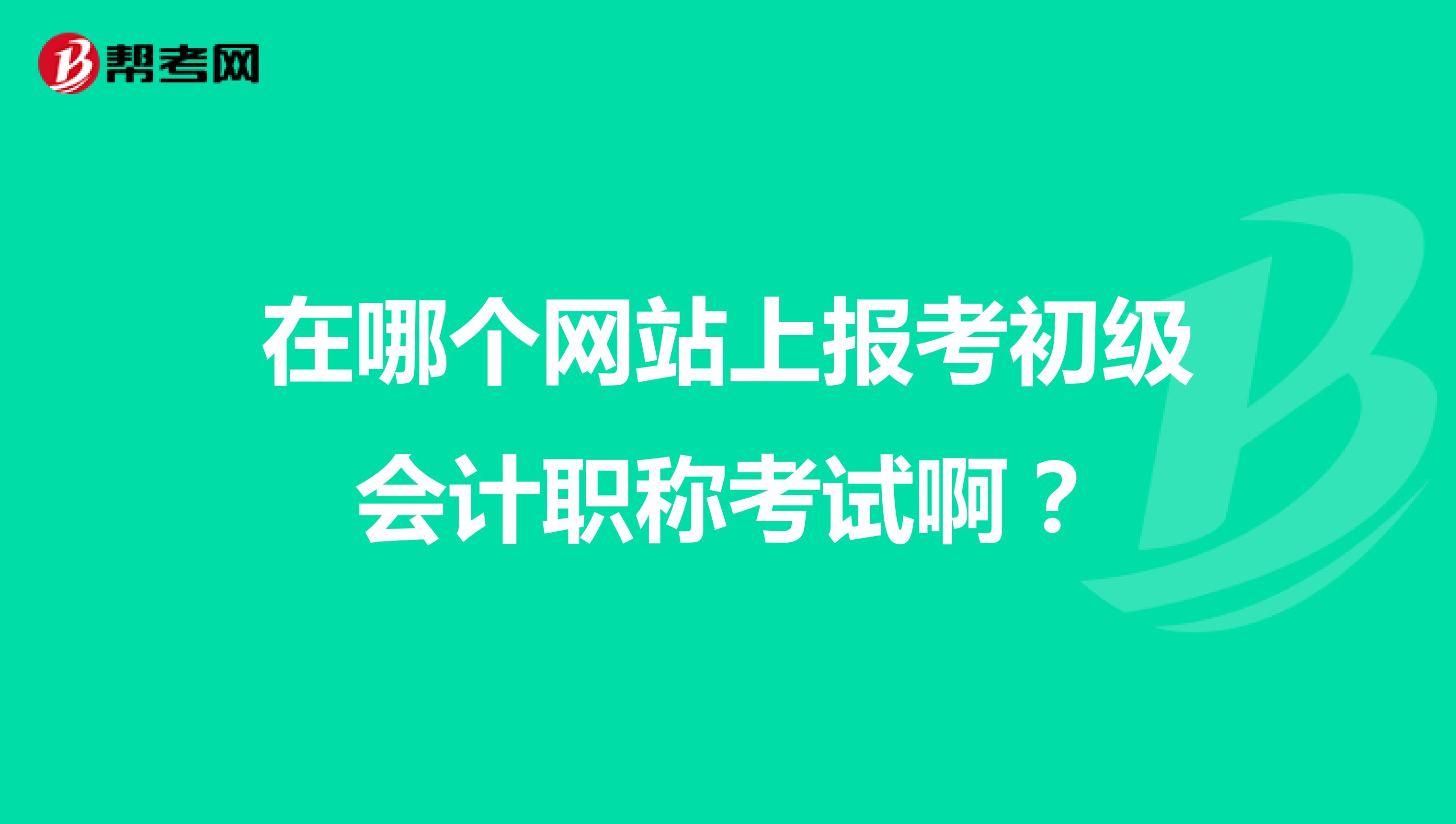 在哪个网站上报考初级会计职称考试啊?