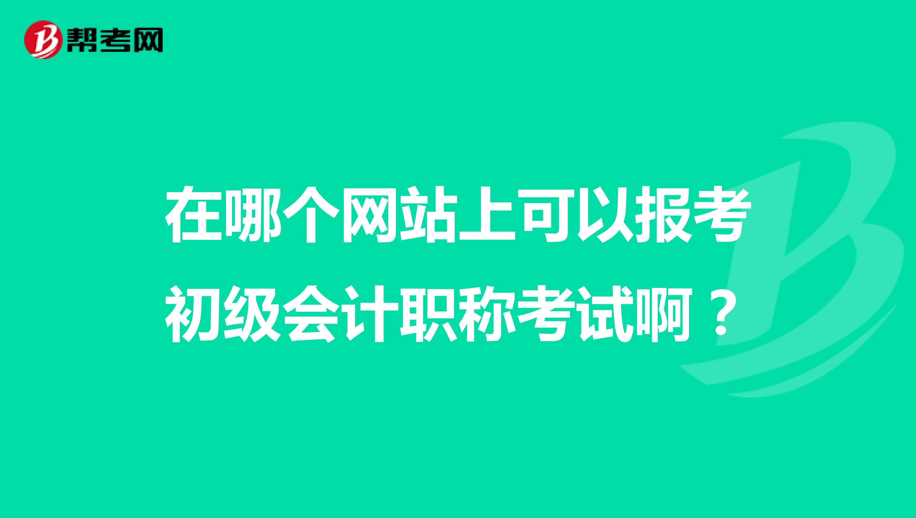 在哪个网站上可以报考初级会计职称考试啊?