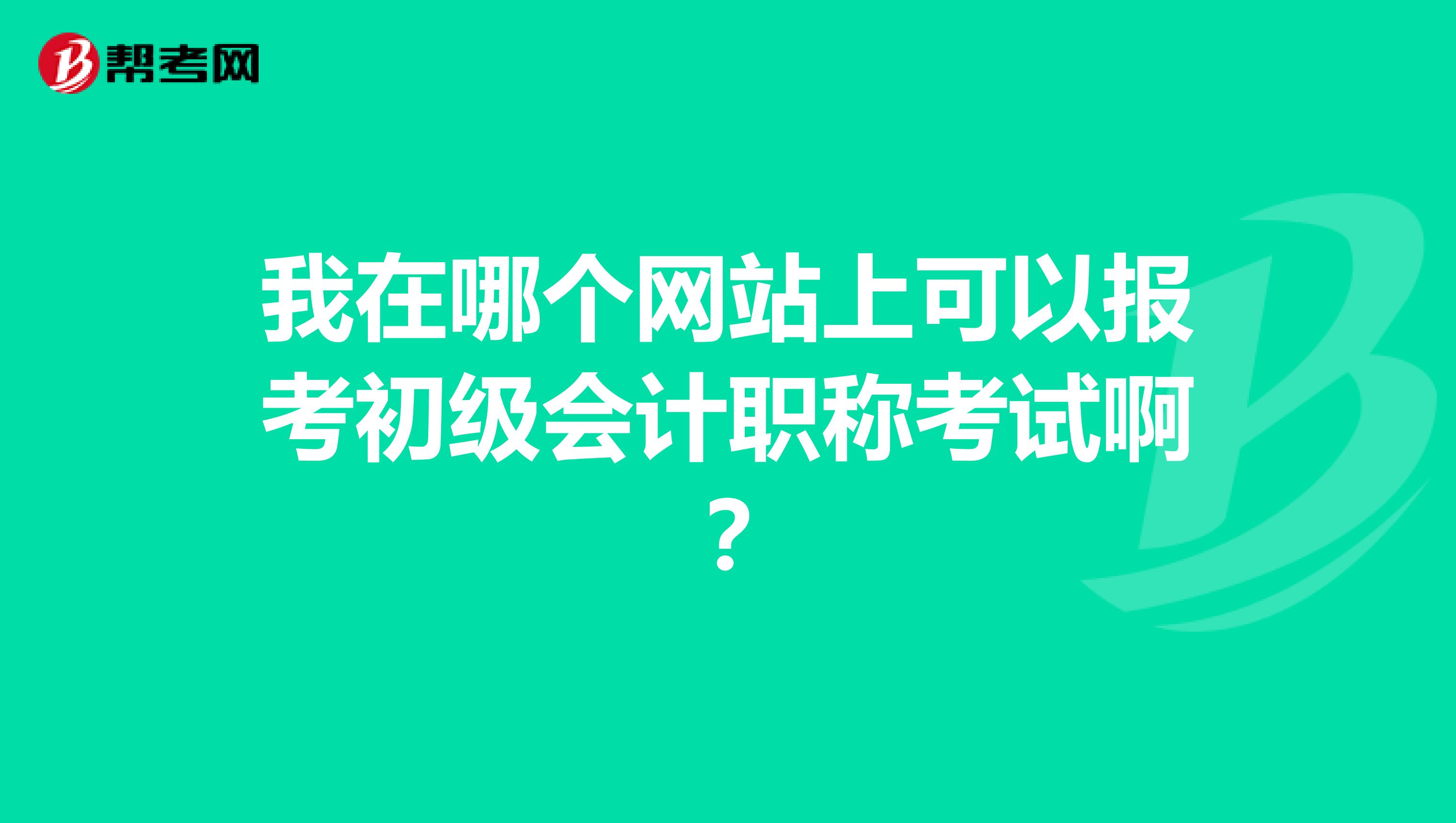我在哪个网站上可以报考初级会计职称考试啊?