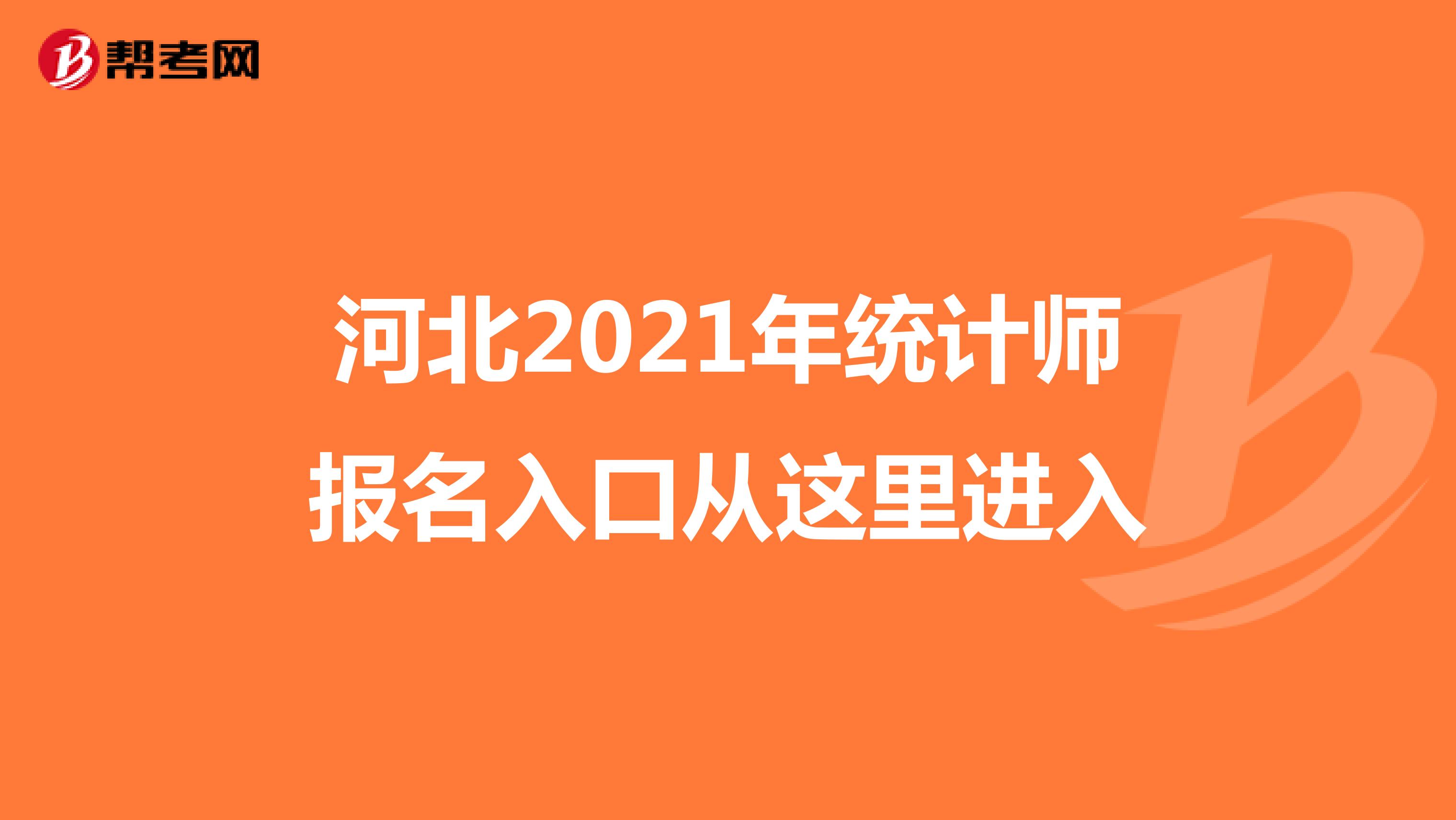 河北2021年统计师报名入口从这里进入