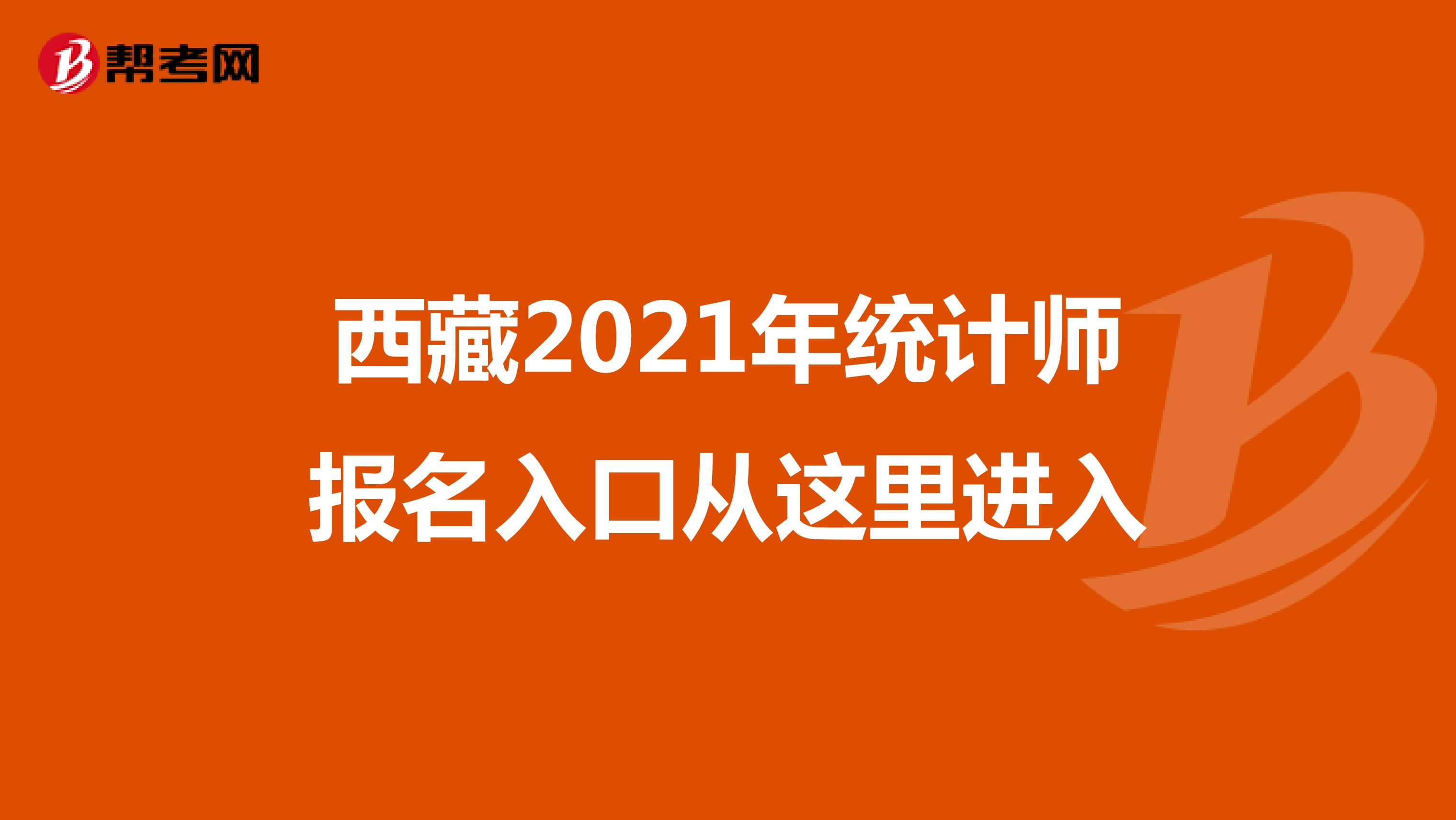 西藏2021年统计师报名入口从这里进入
