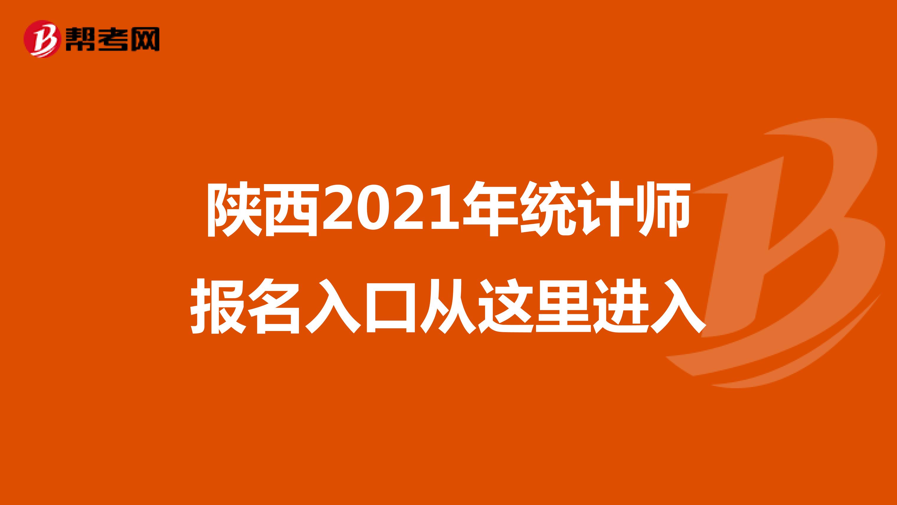 陕西2021年统计师报名入口从这里进入