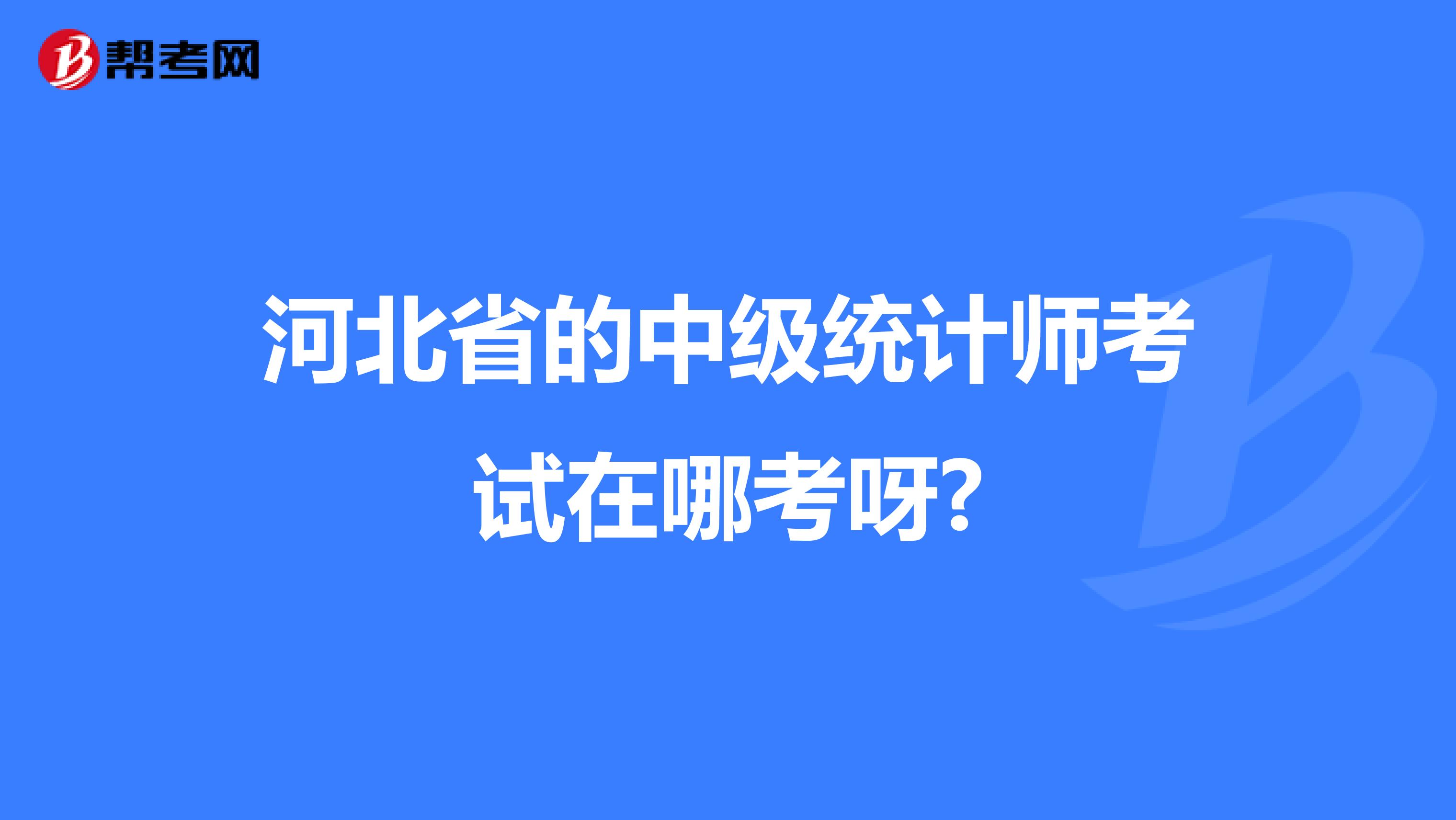 河北省的中级统计师考试在哪考呀?