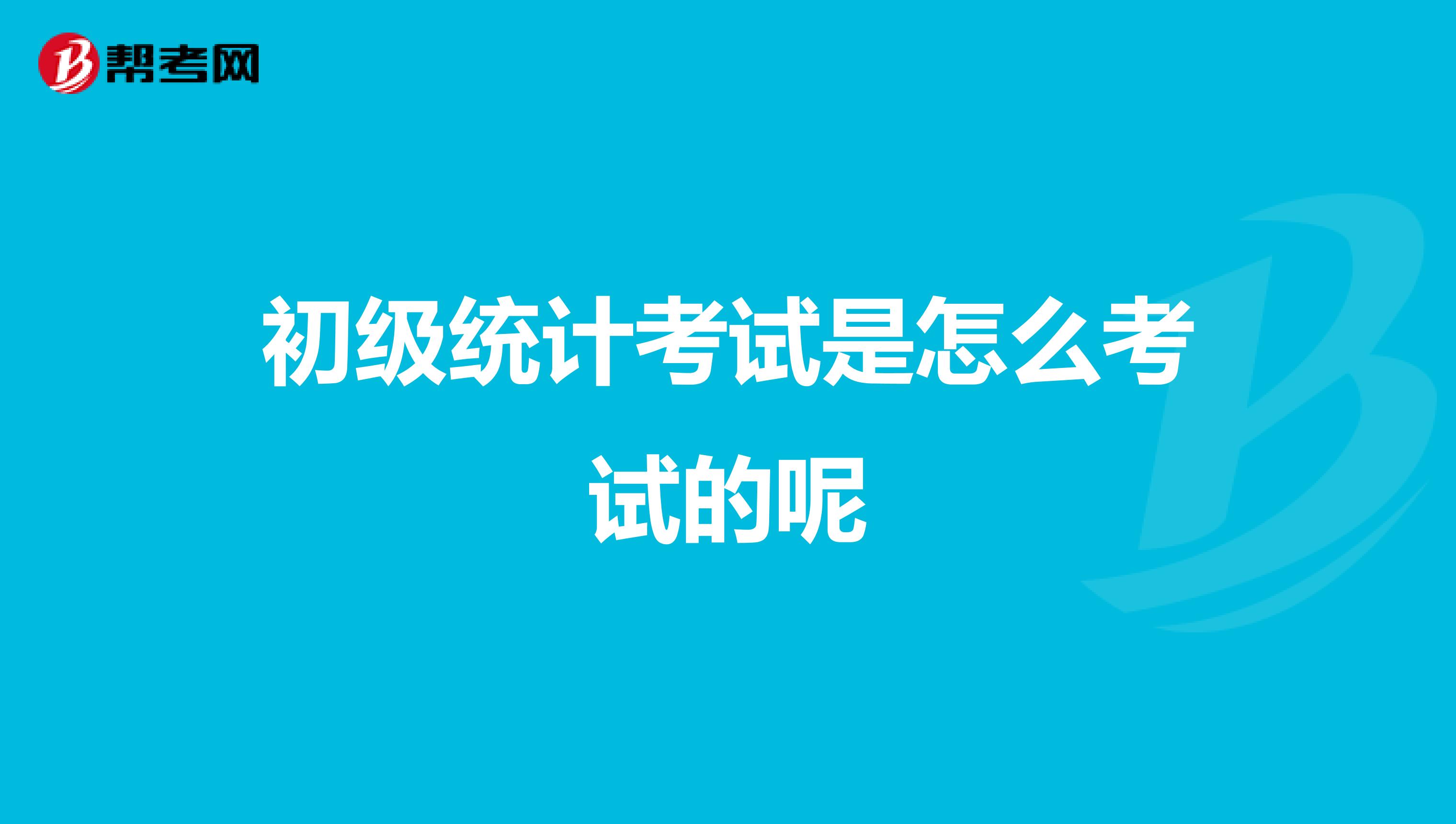 初级统计考试是怎么考试的呢