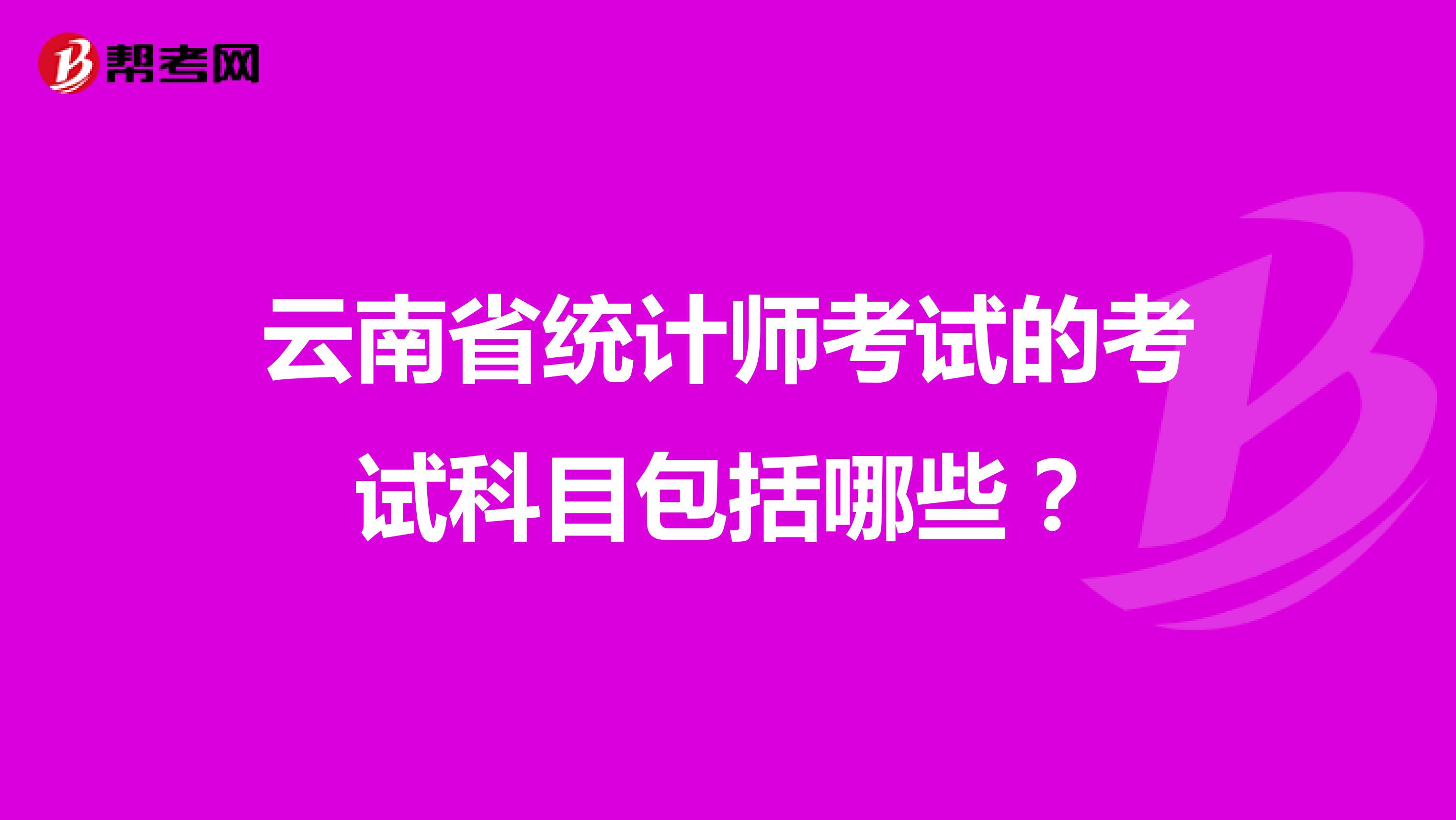 云南省统计师考试的考试科目包括哪些？