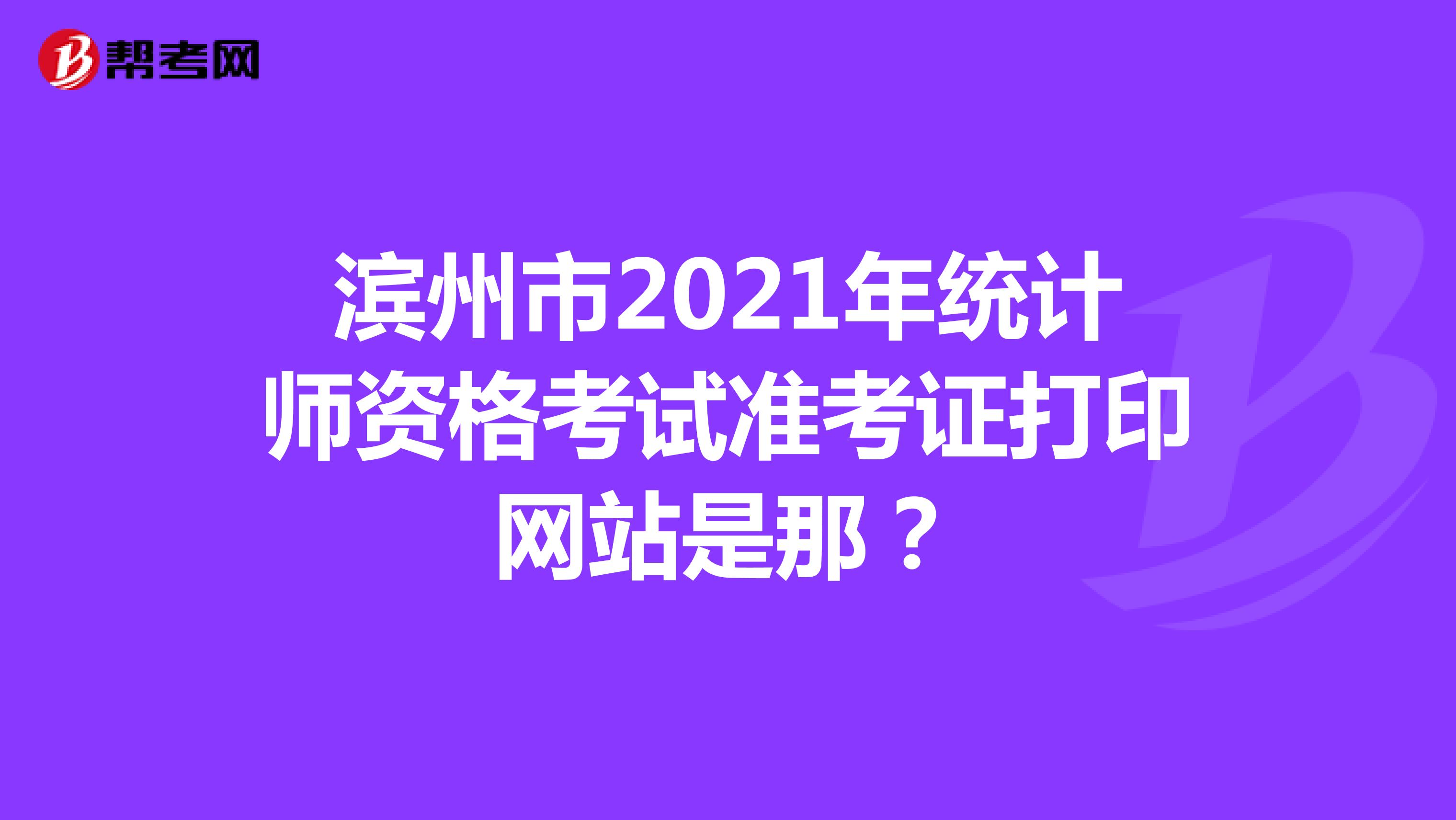 滨州市2021年统计师资格考试准考证打印网站是那？