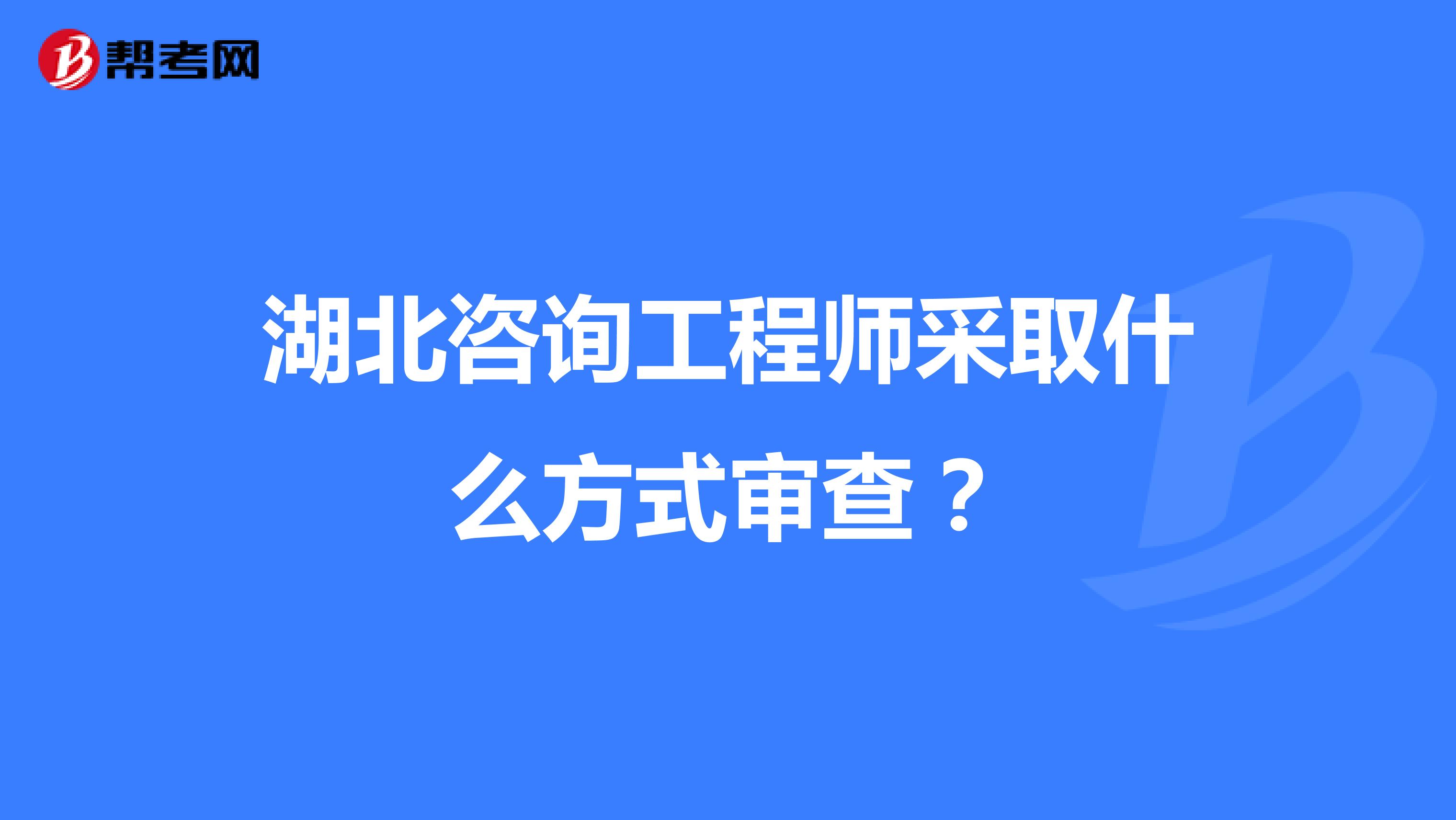湖北咨询工程师采取什么方式审查?