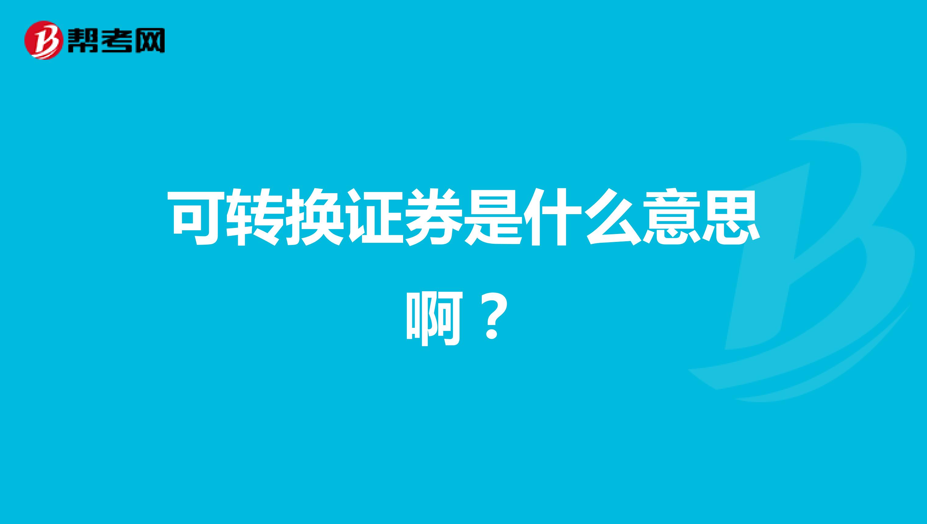 可转换证券是什么意思啊?