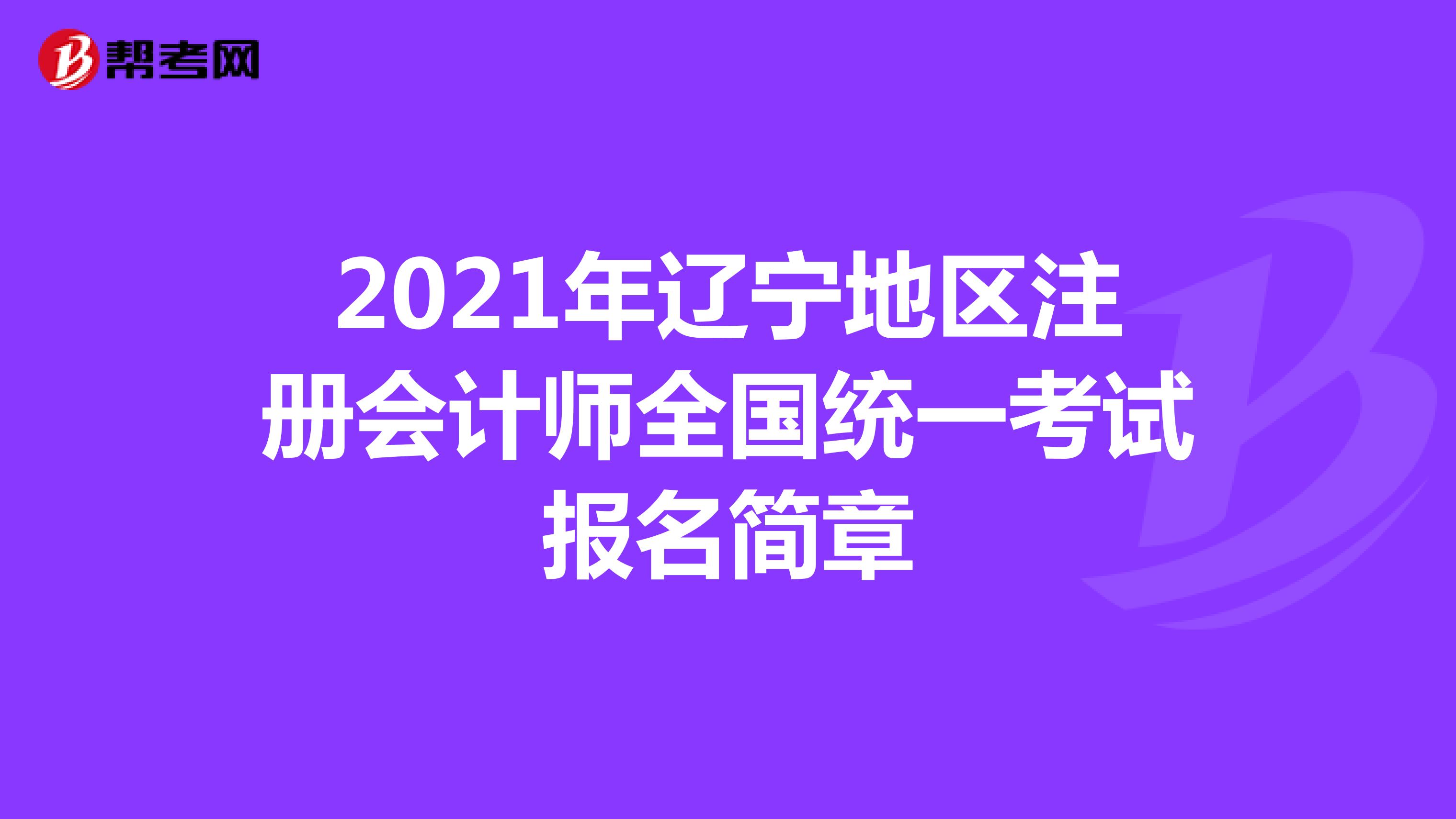 2021年辽宁地区注册会计师全国统一考试报名简章