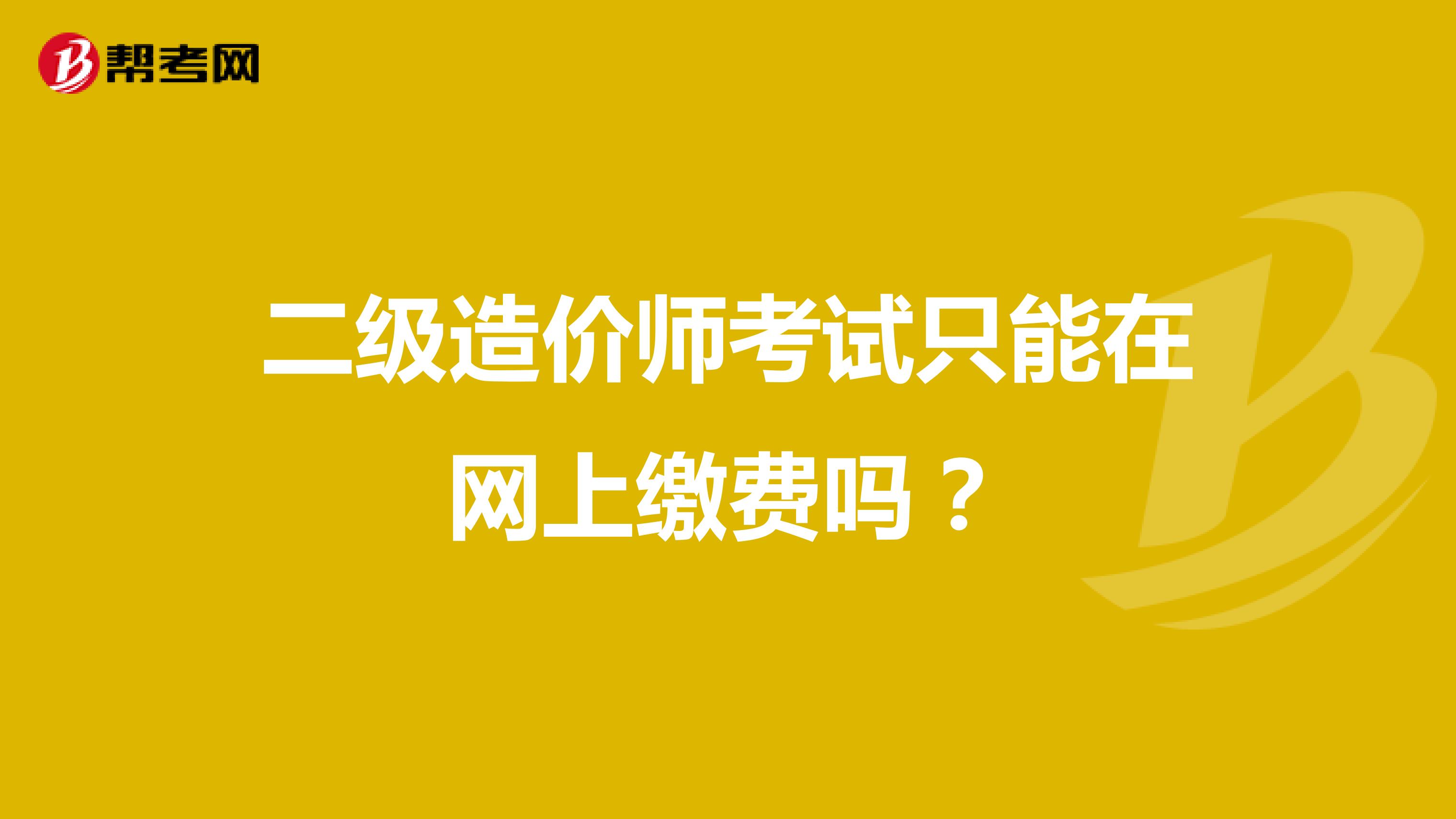 二级造价师考试只能在网上缴费吗？