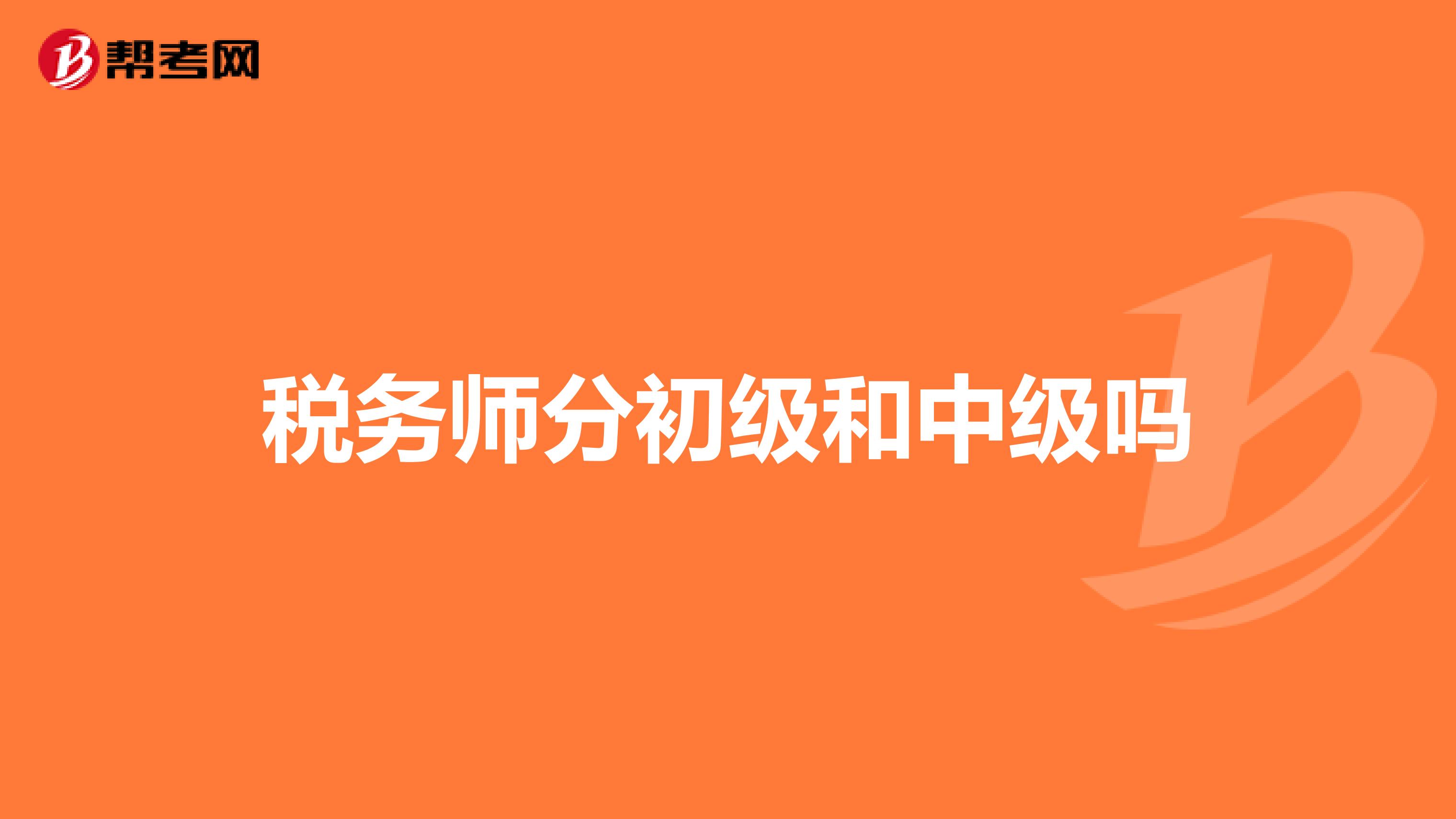 税务师分初级和中级吗