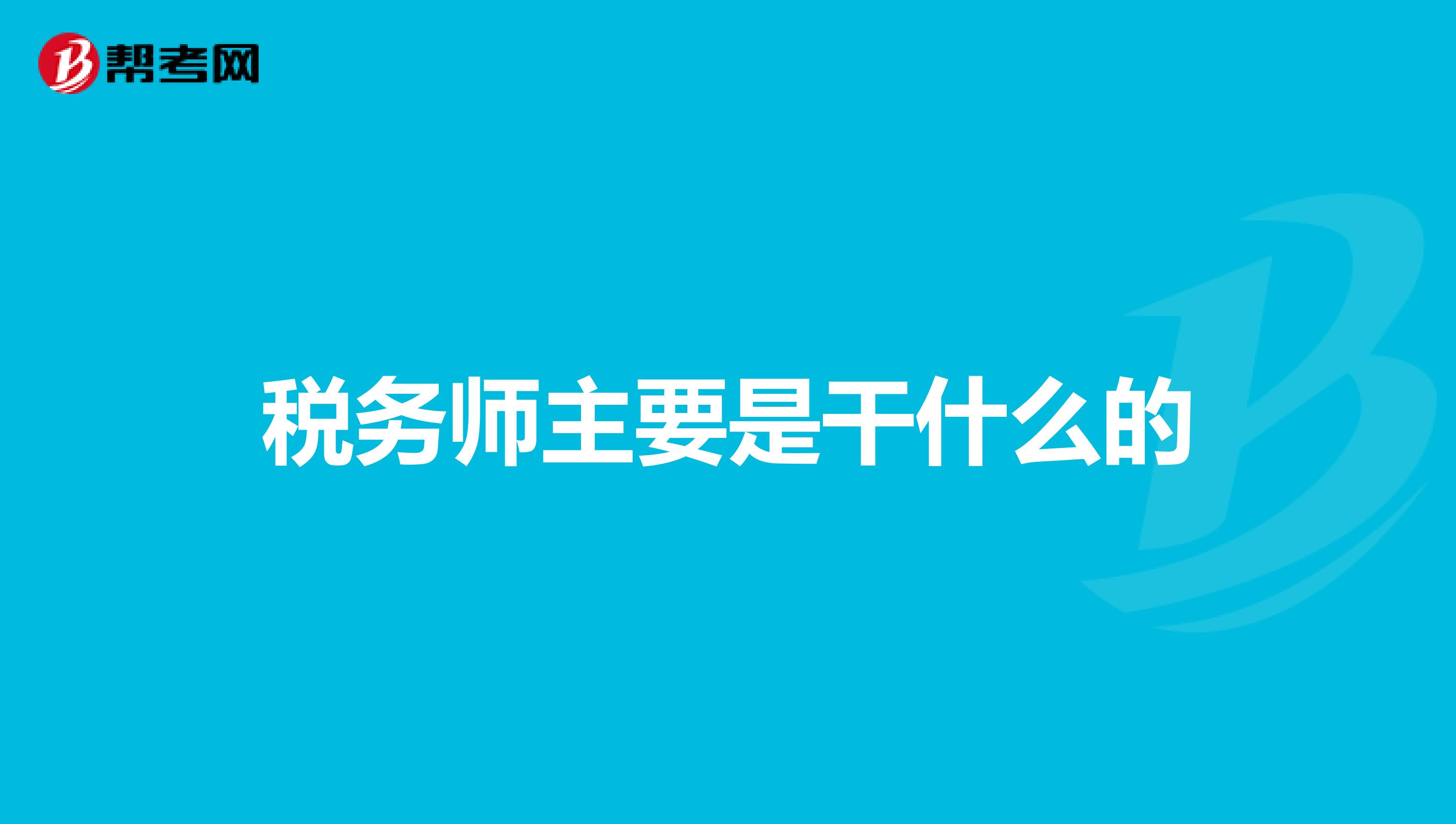 稅務師主要是干什么的