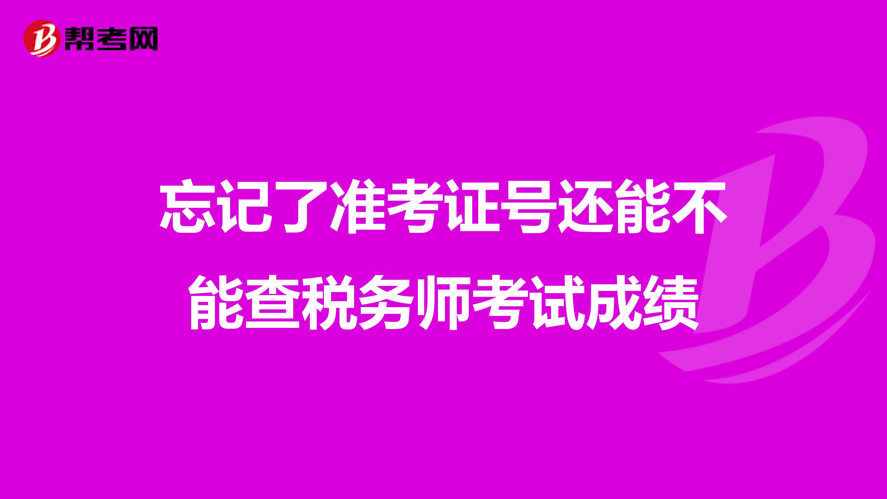 忘记了准考证号还能不能查税务师考试成绩