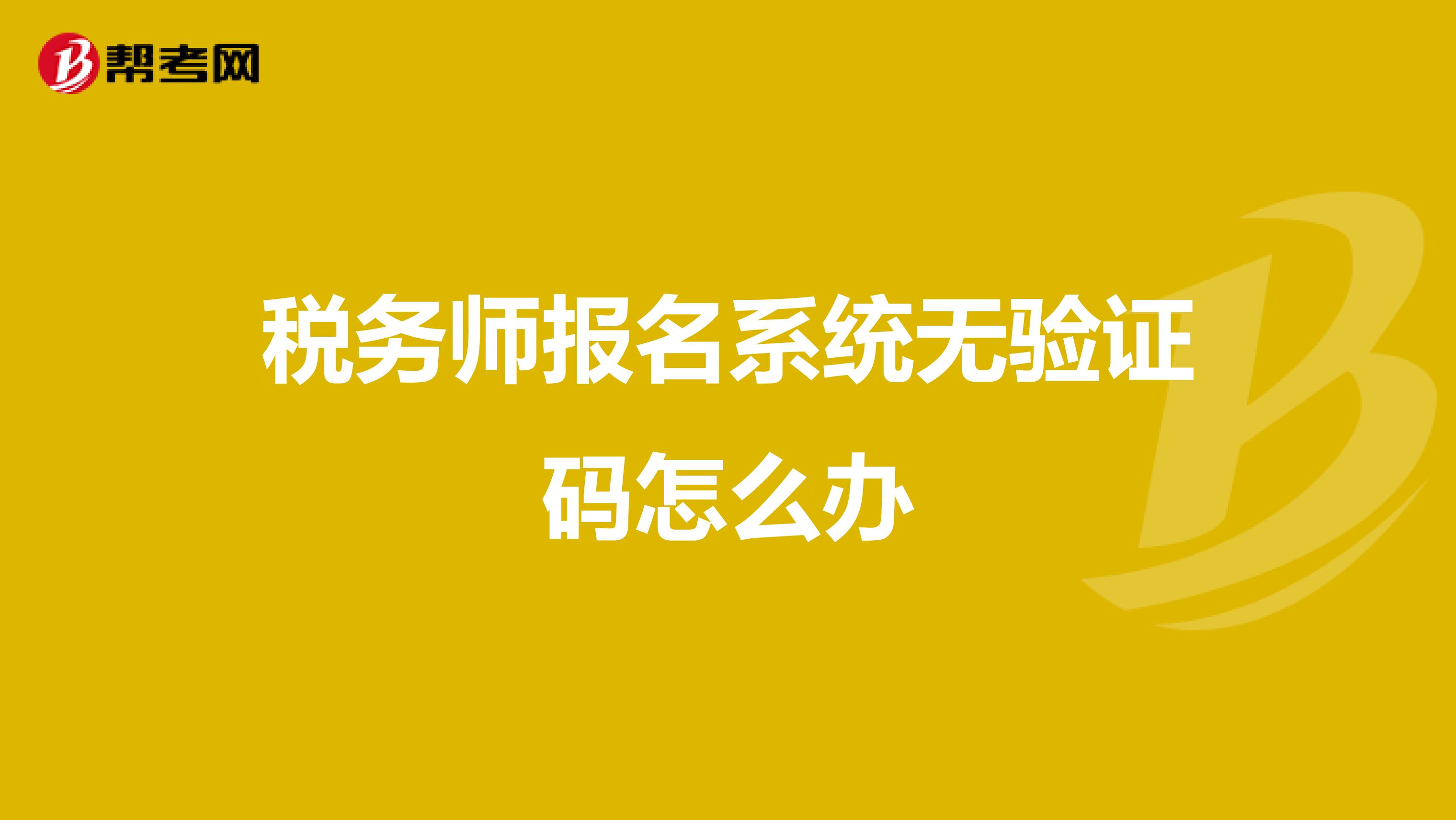 税务师报名系统无验证码怎么办