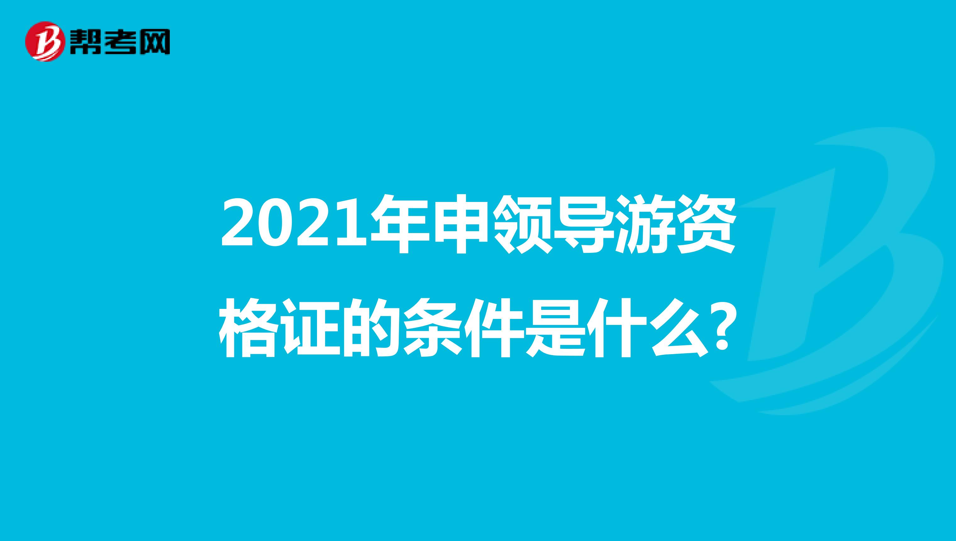 2021年申领导游资格证的条件是什么?