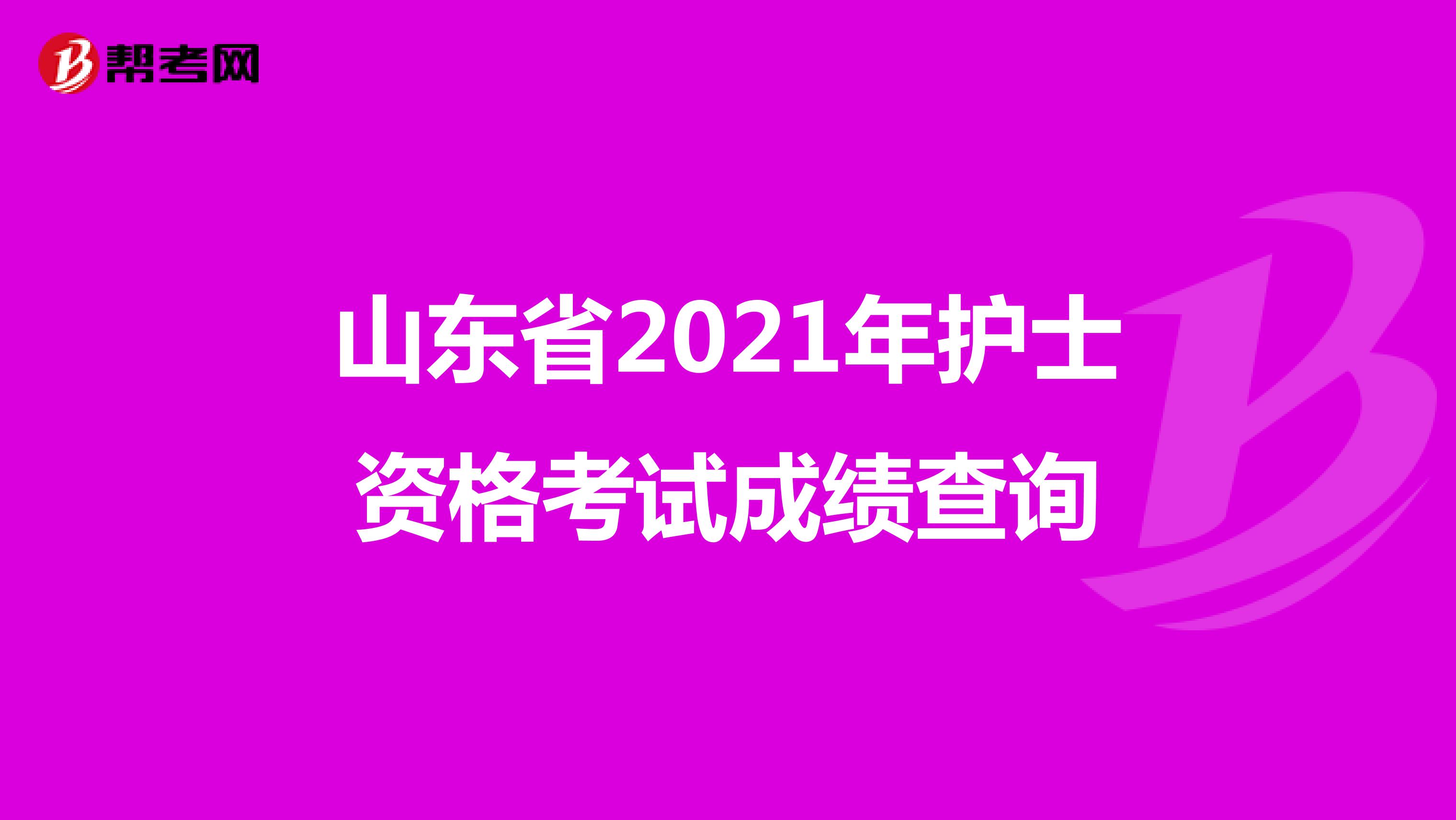 山东省2021年护士资格考试成绩查询