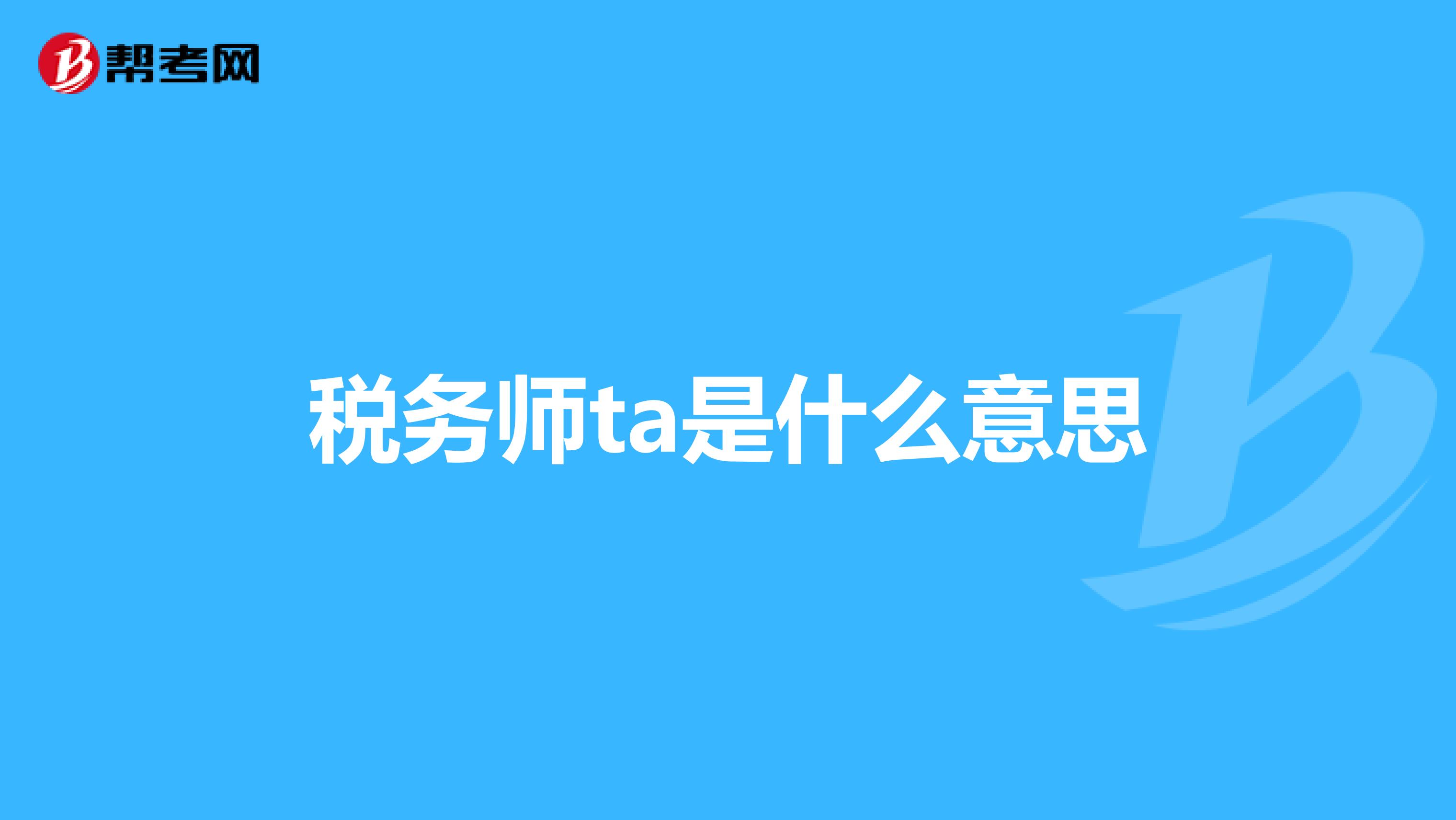 税务师ta是什么意思