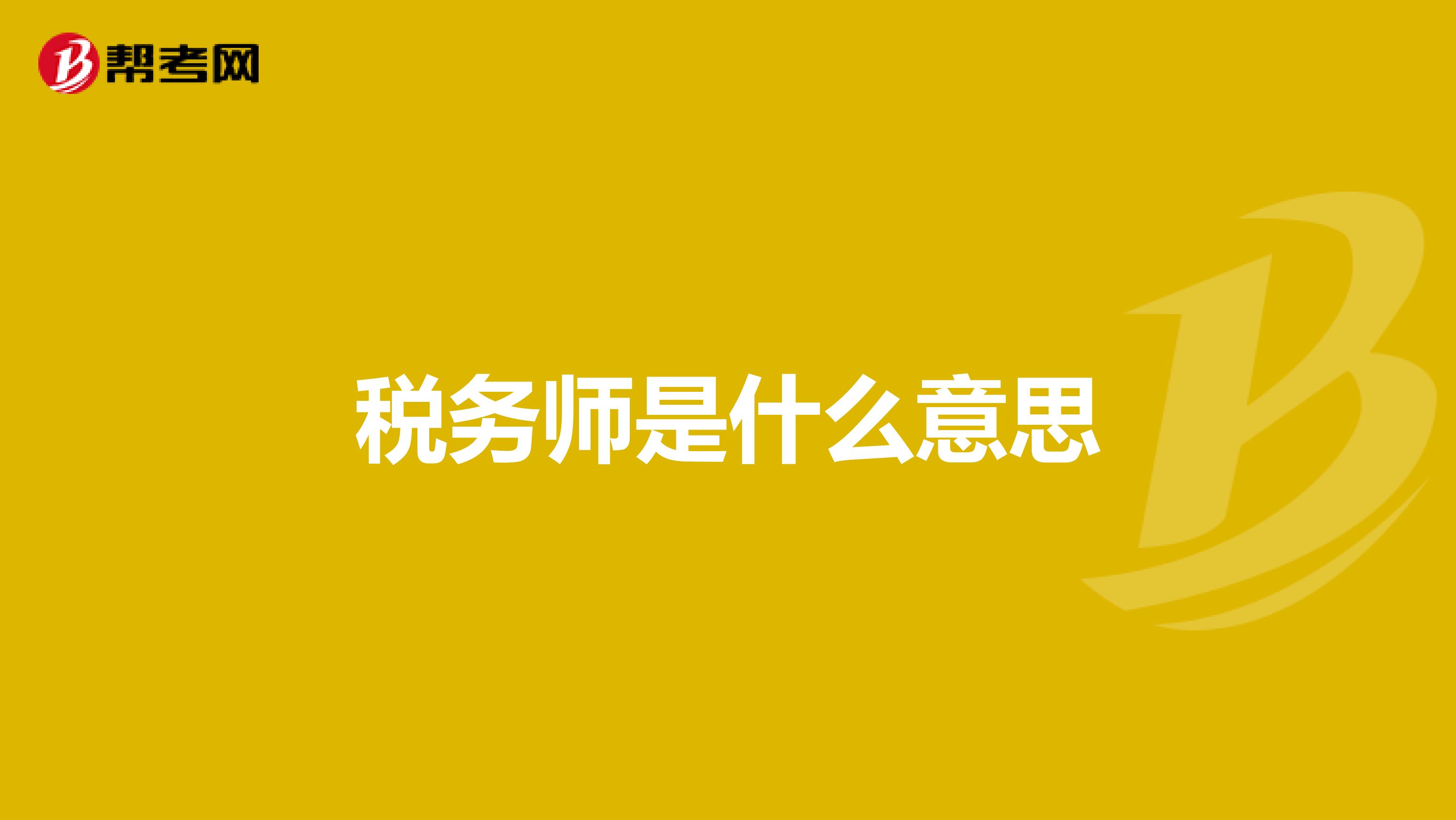 税务师是什么意思
