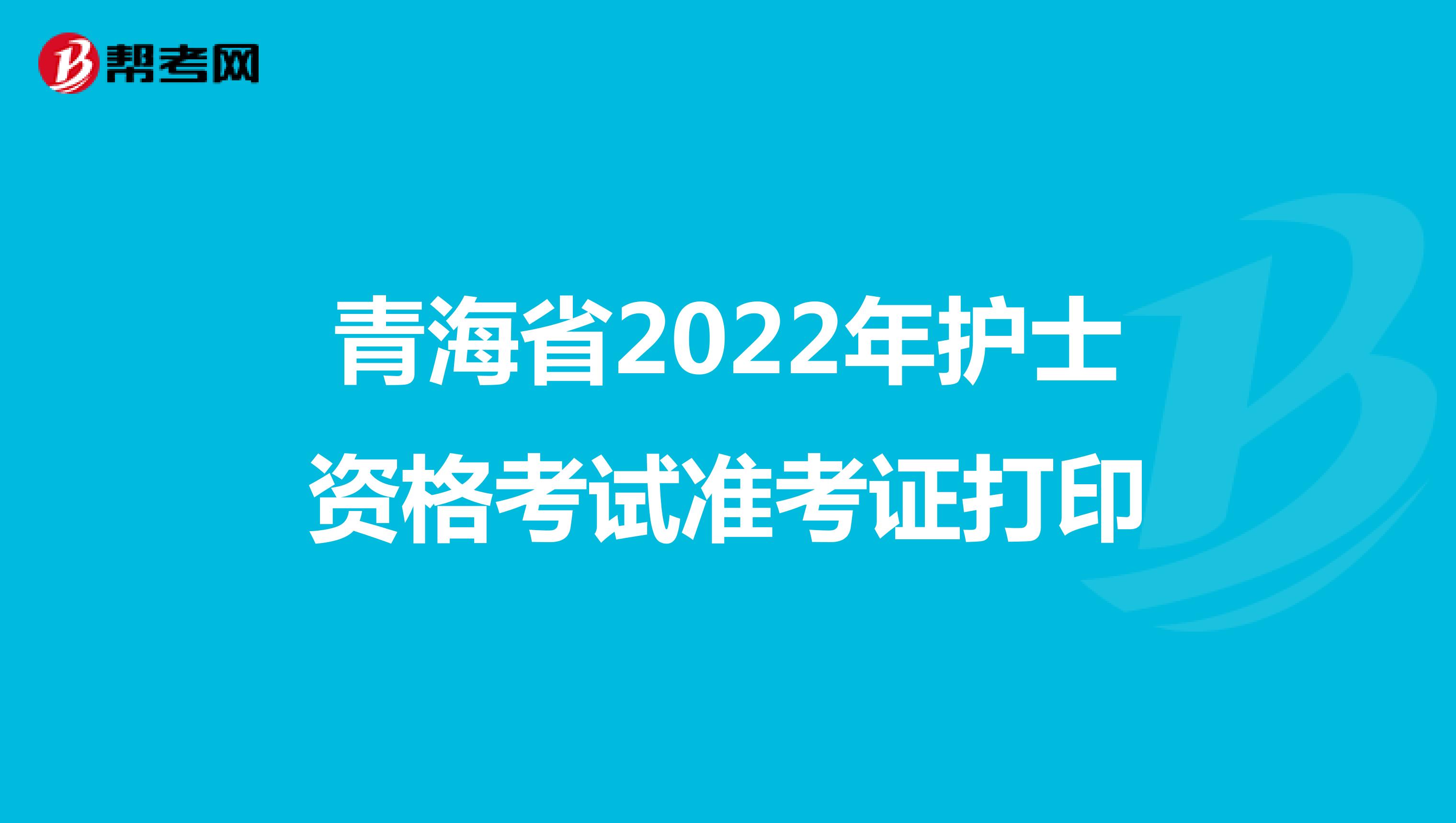 青海省2022年护士资格考试准考证打印