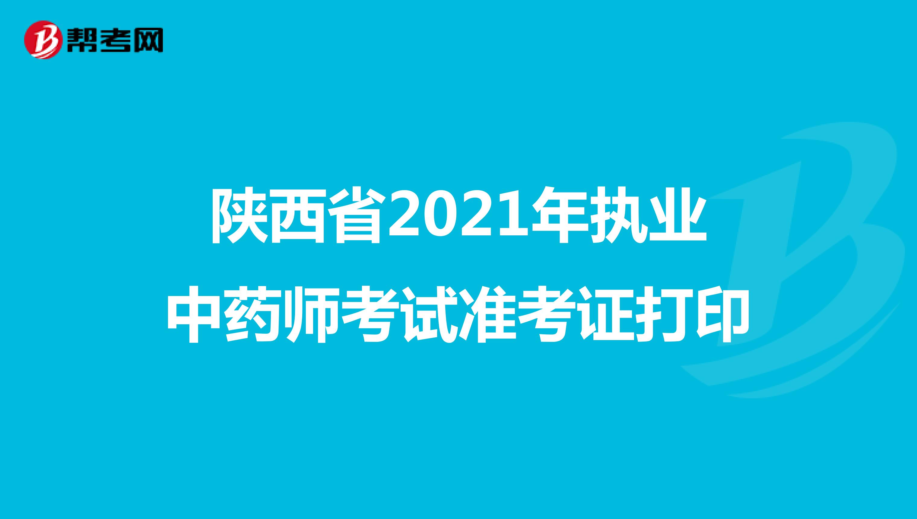 陕西省2021年执业中药师考试准考证打印