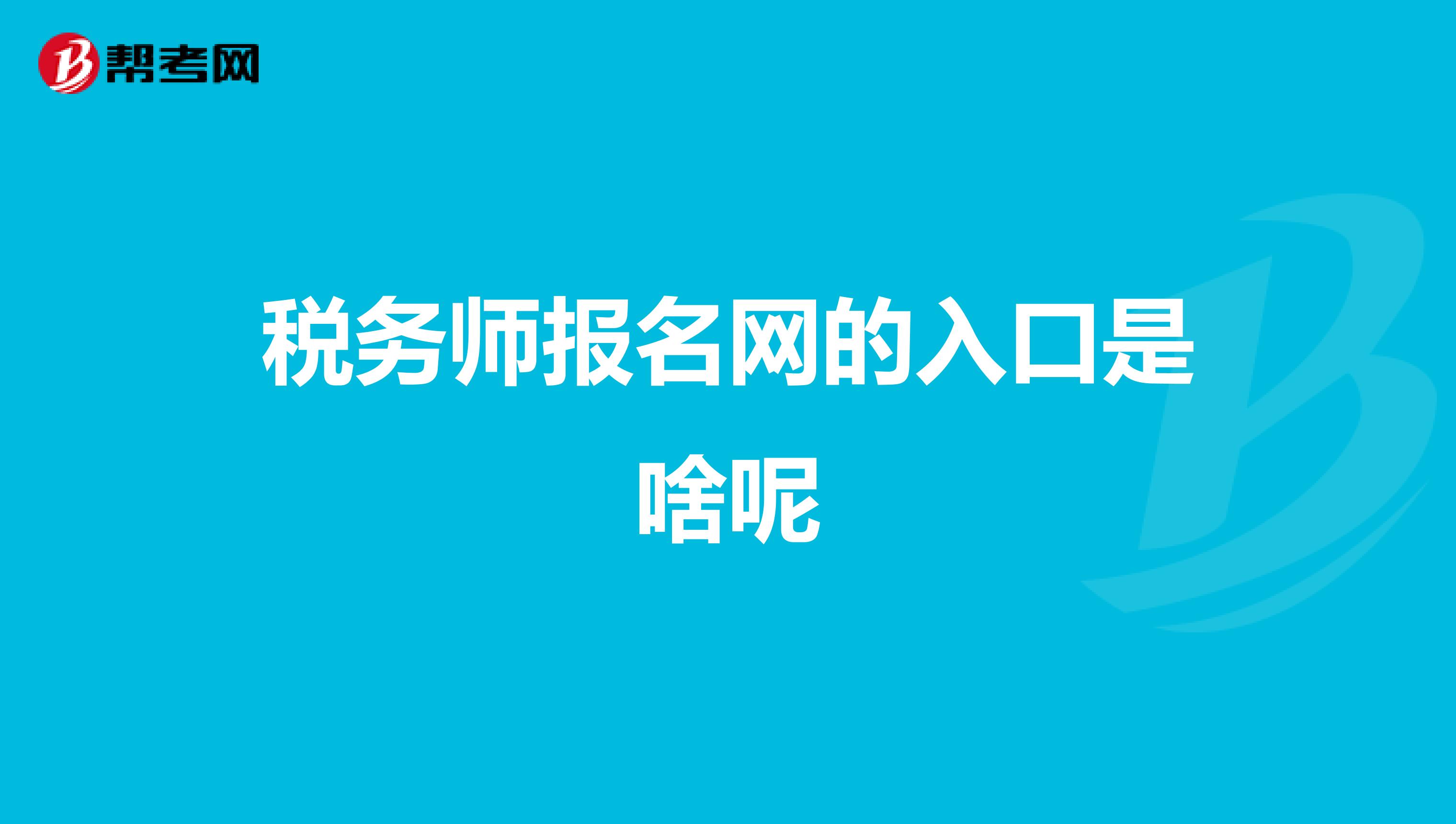 税务师报名网的入口是啥呢