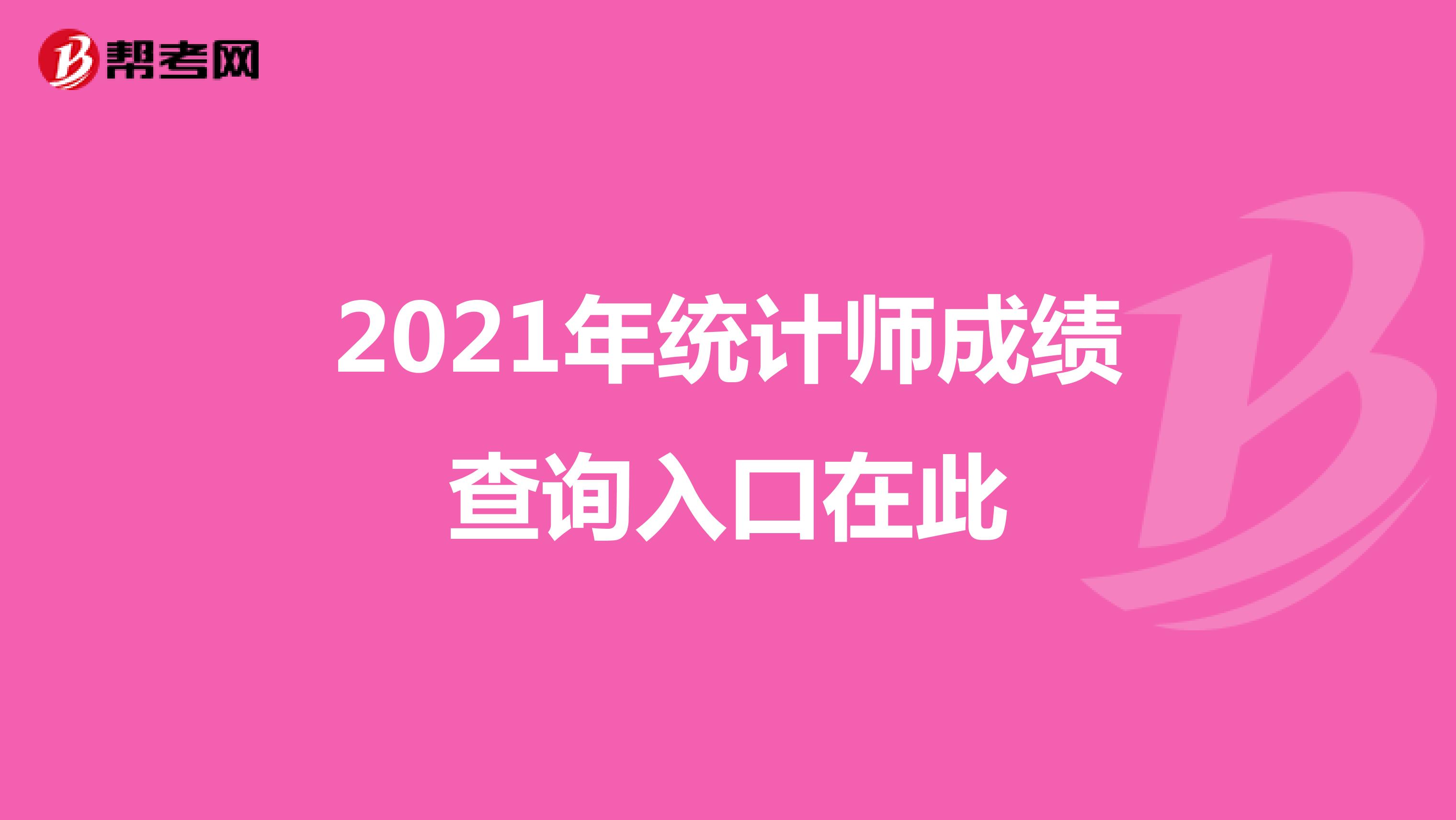 2021年統計師成績查詢入口在此