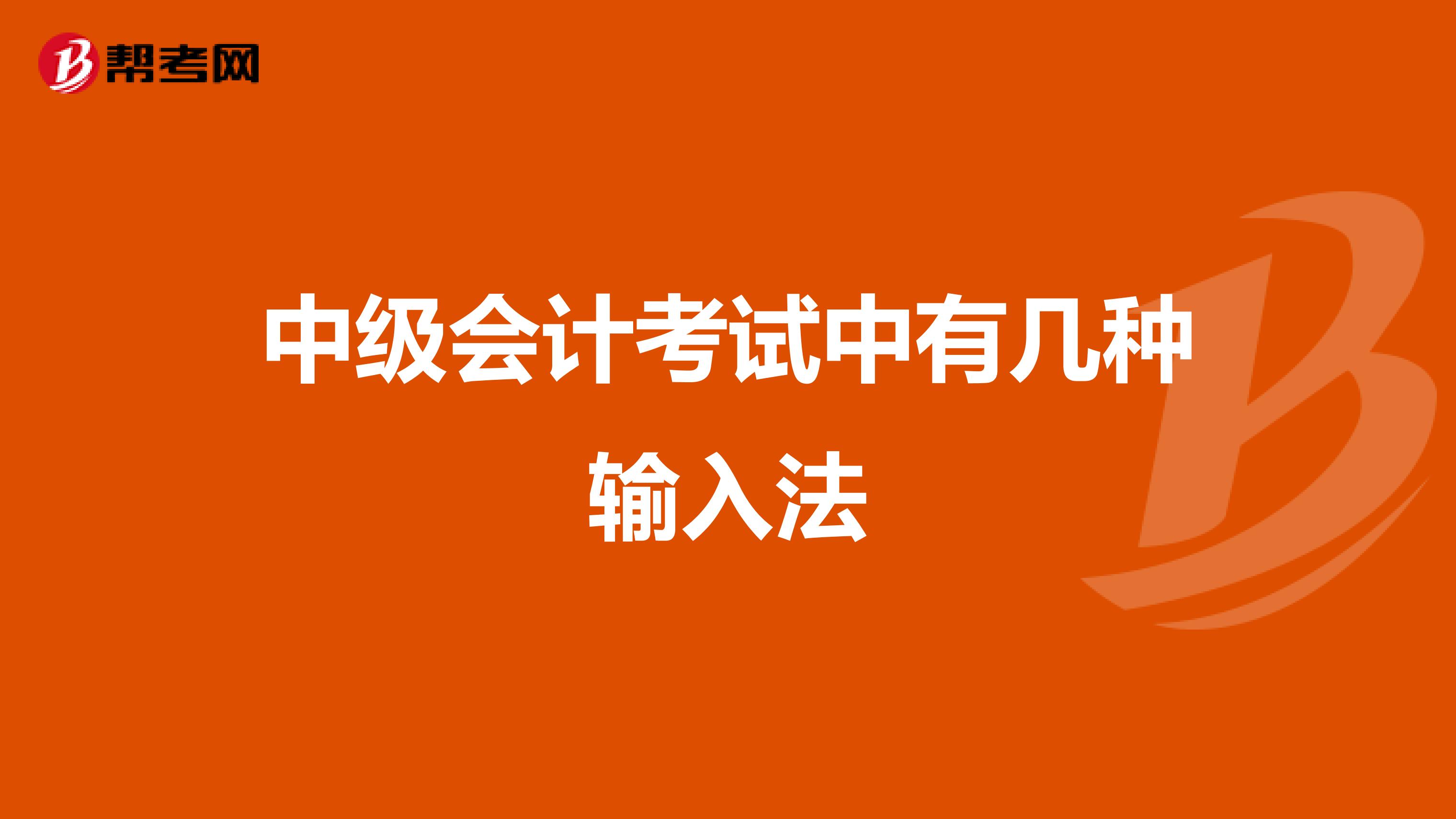 中级会计考试中有几种输入法