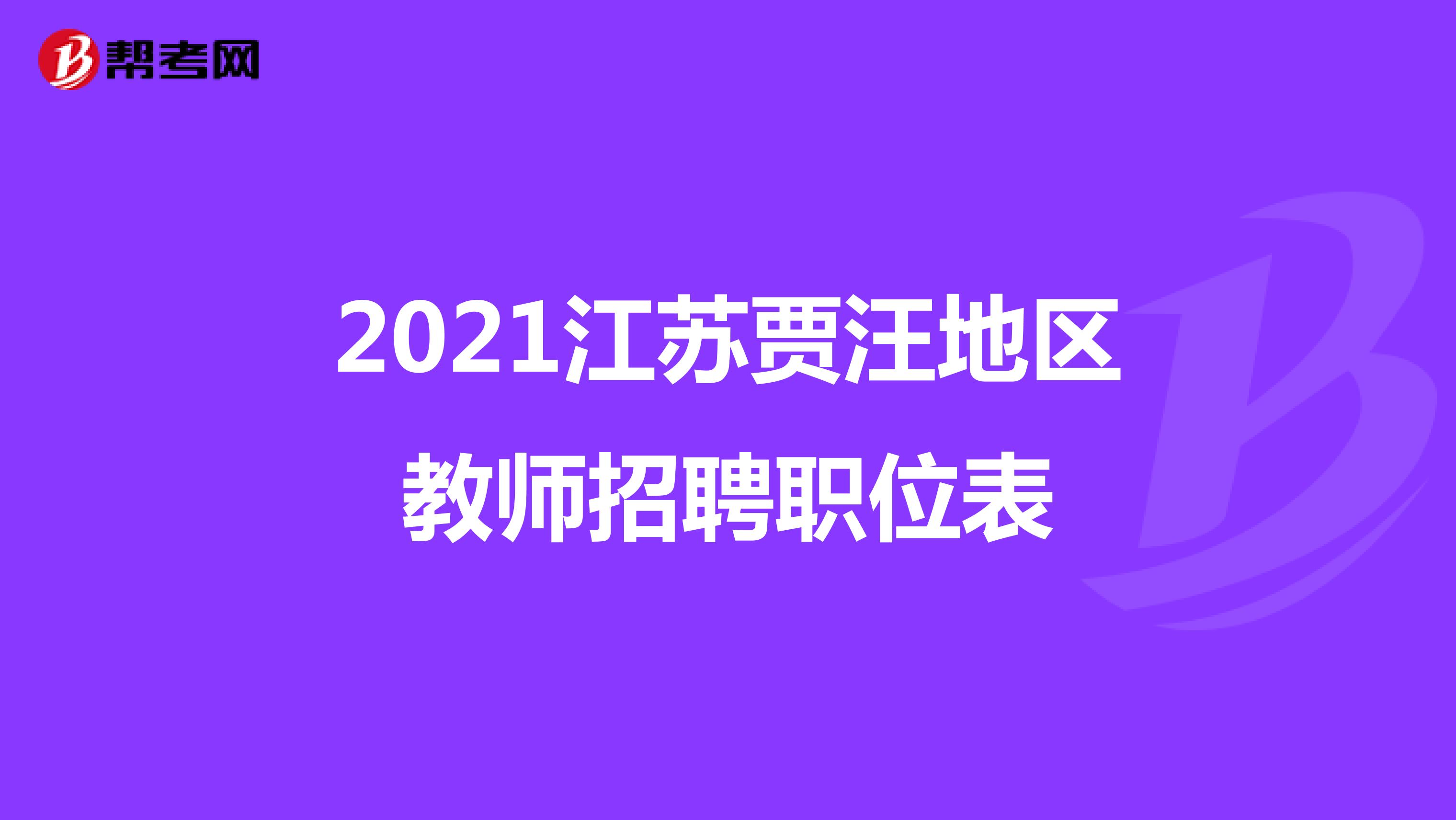 2021江苏贾汪地区教师招聘职位表