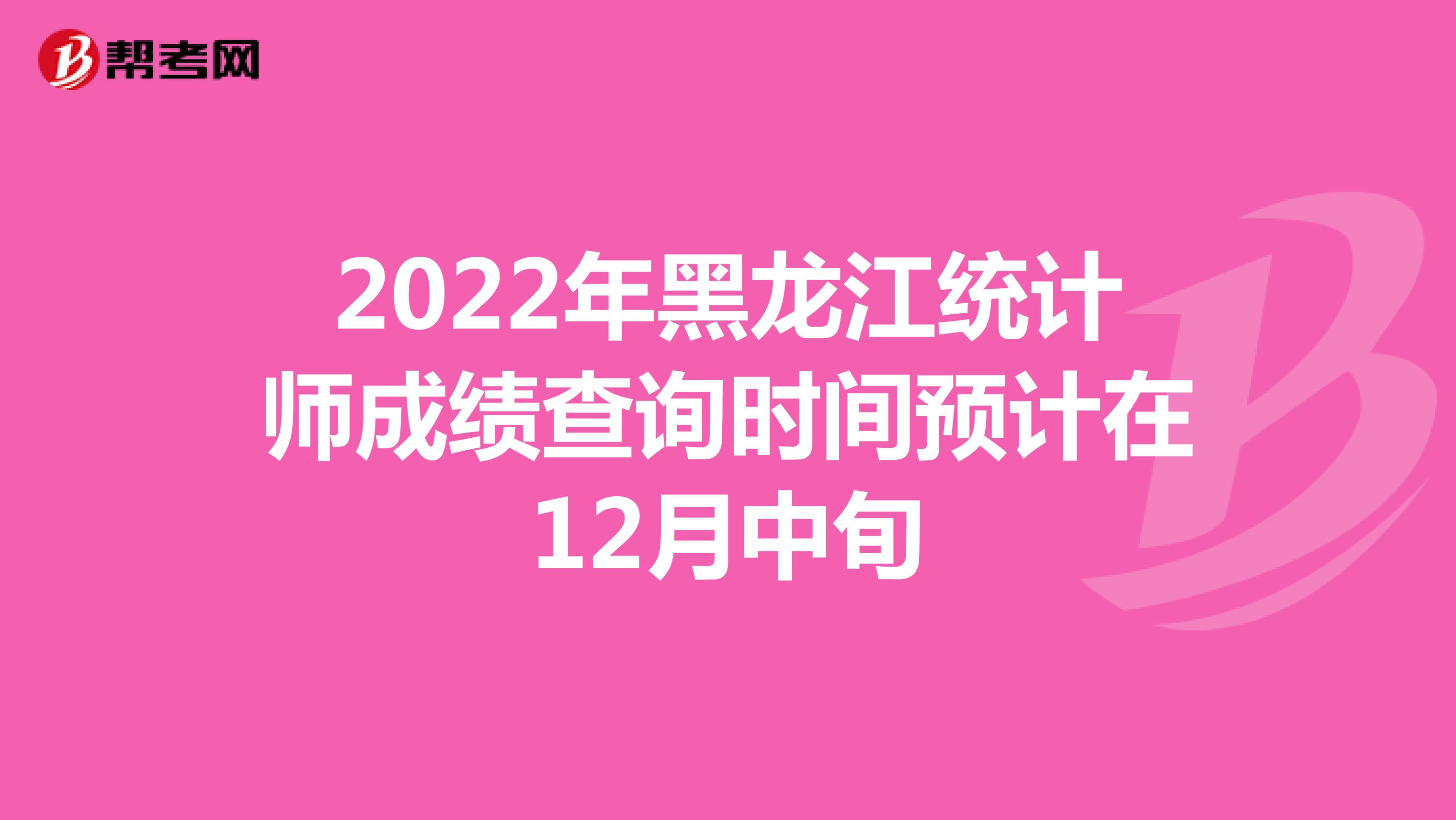 2022年黑龙江统计师成绩查询时间预计在12月中旬