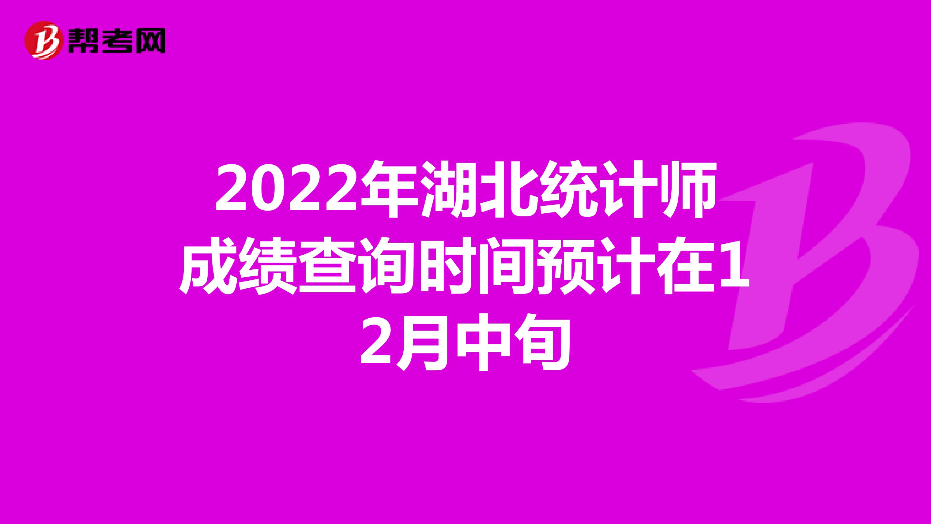 2022年湖北统计师成绩查询时间预计在12月中旬