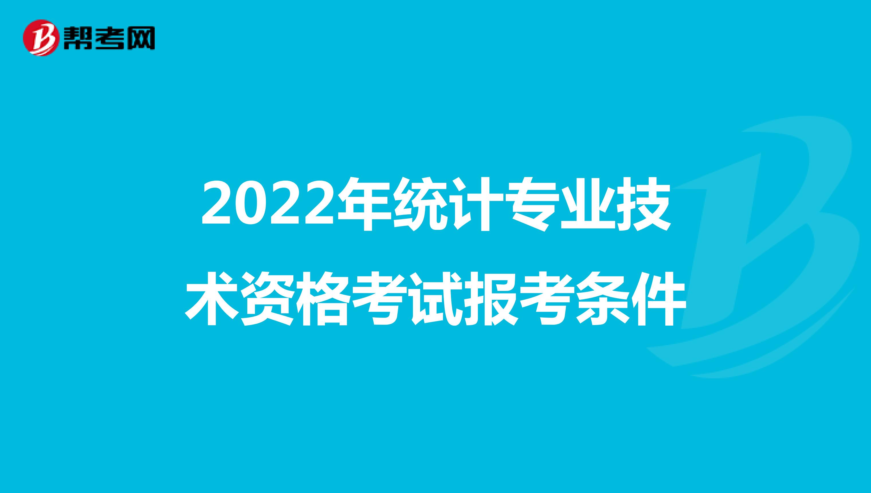 2022年统计专业技术资格考试报考条件