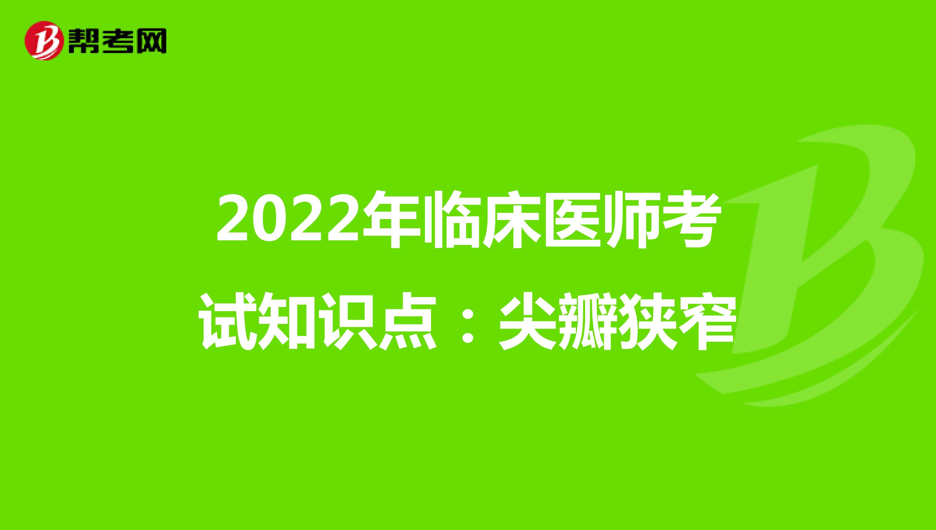 2022年臨床醫(yī)師考試知識點(diǎn):尖瓣狹窄